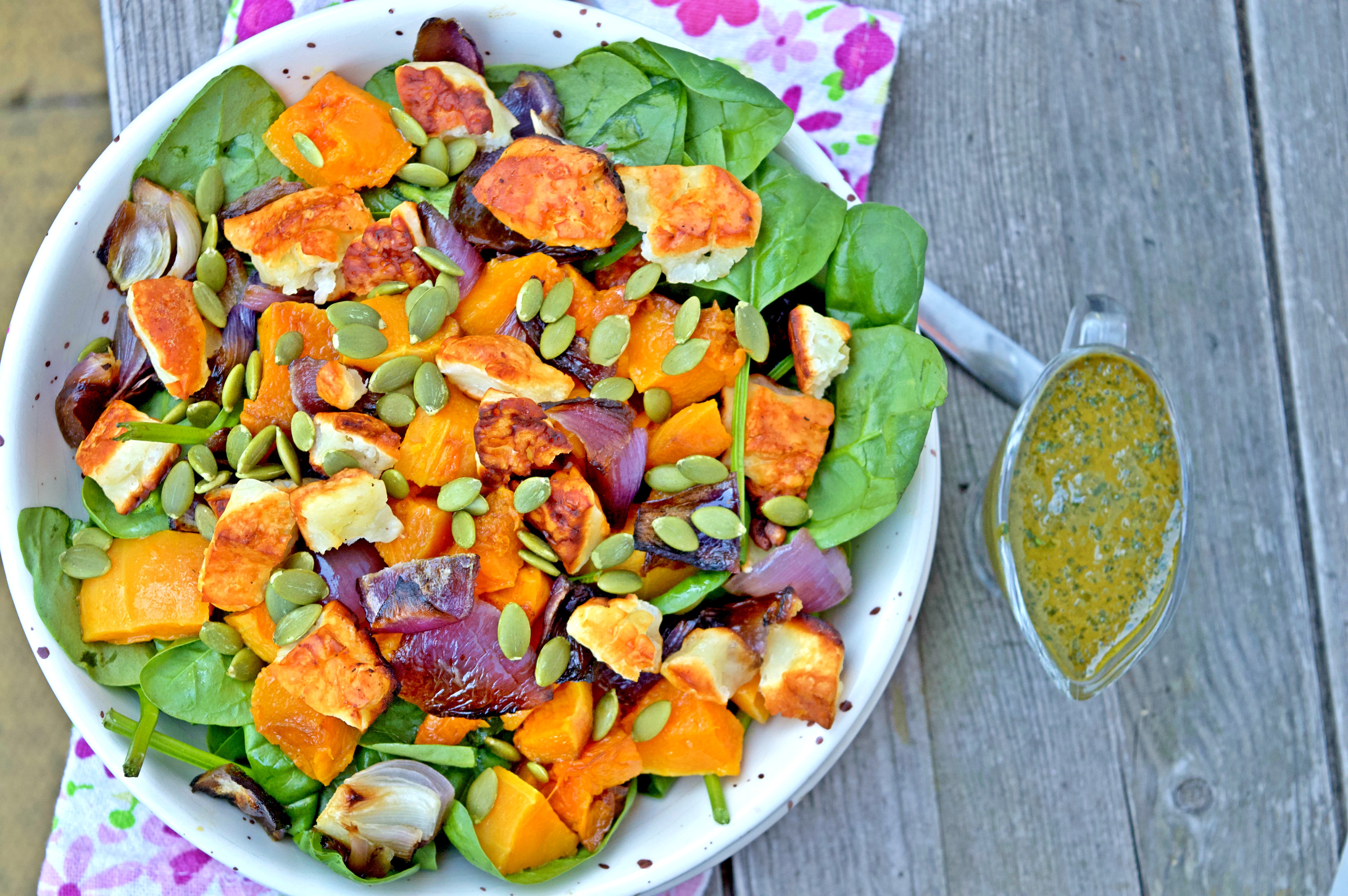 Super Pumpkin & Halloumi salad