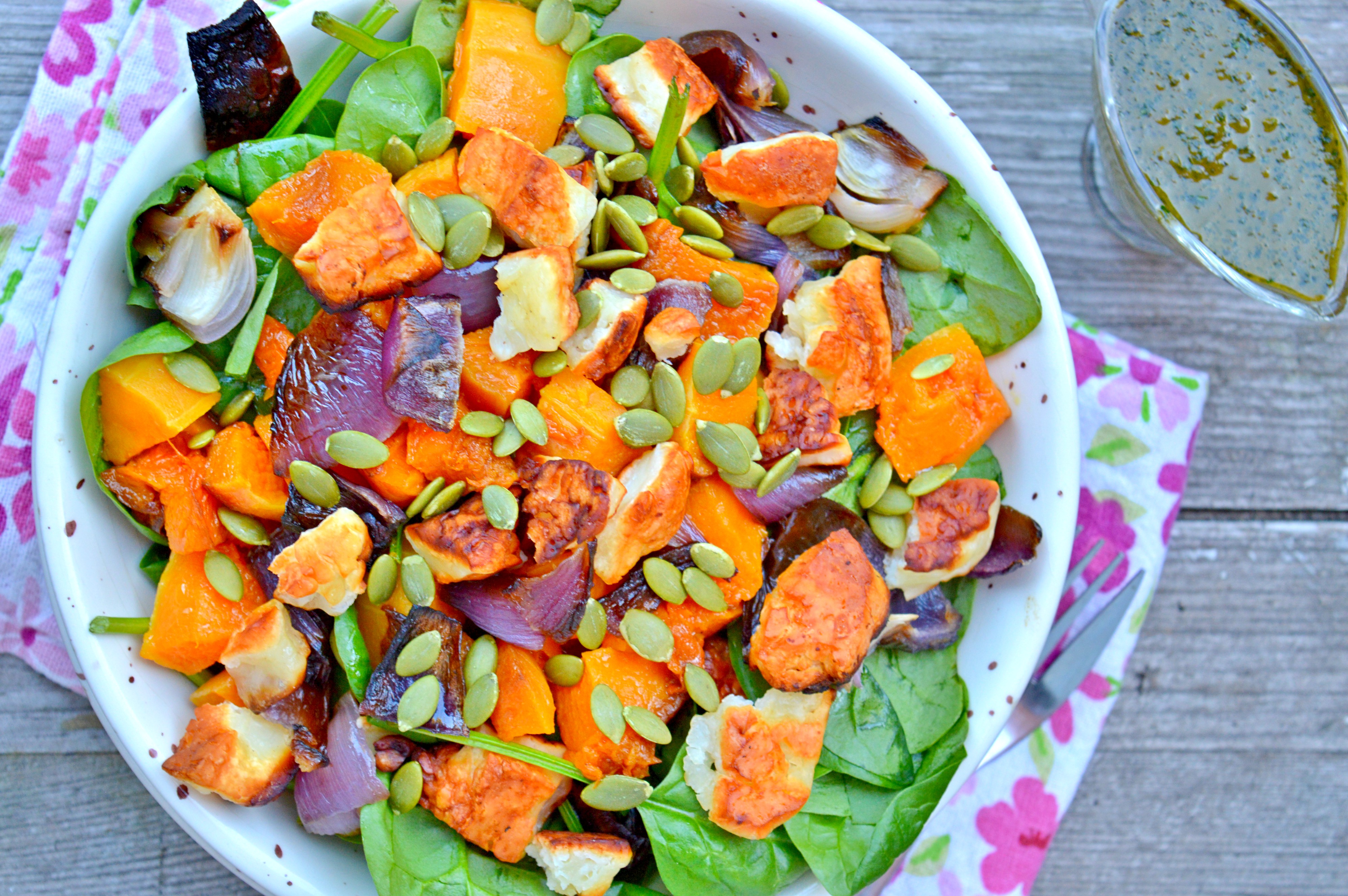 Super Pumpkin & Halloumi Salad