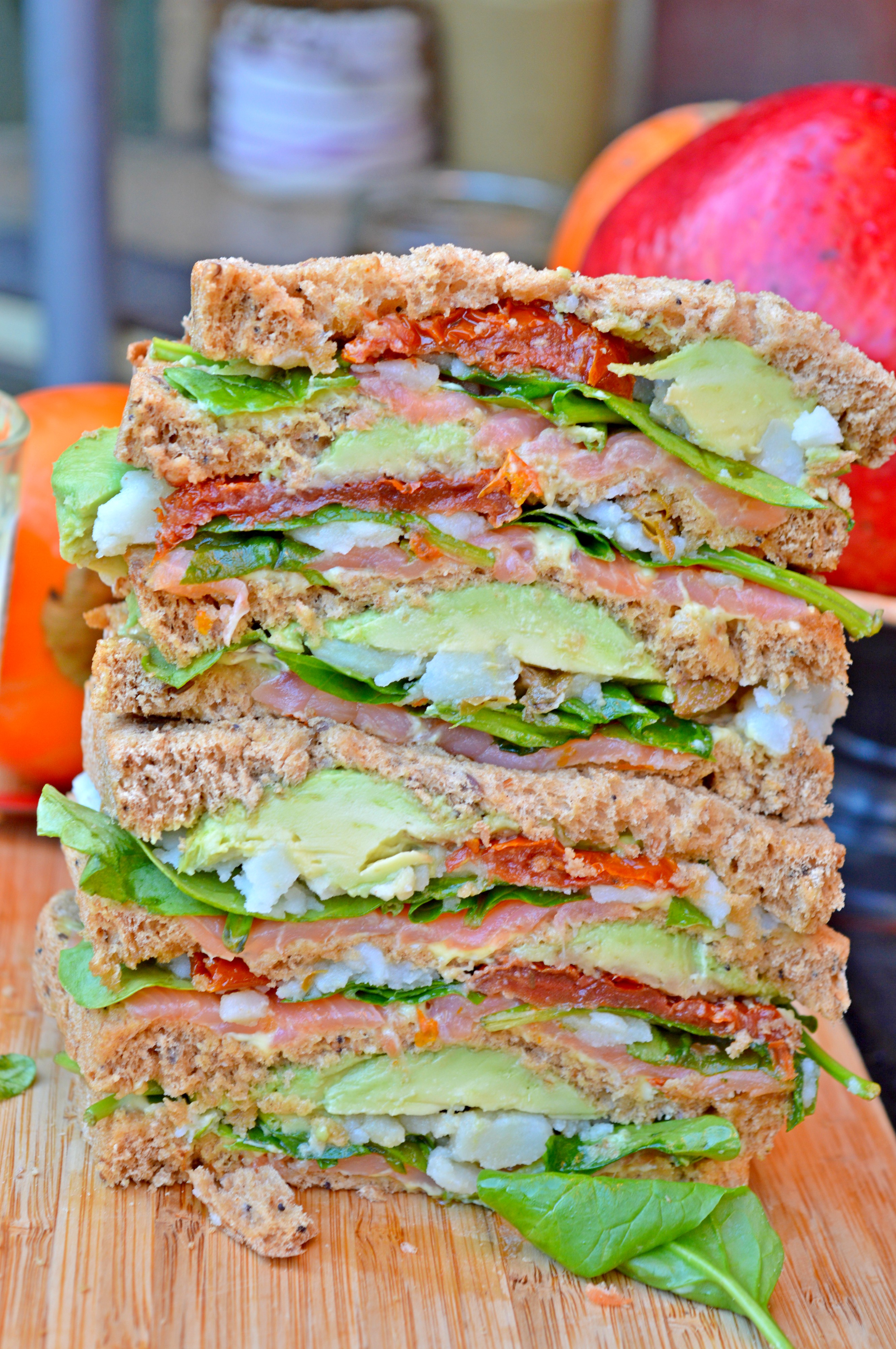 Smoked Salmon & Sun-dried Tomato Monster Sandwich