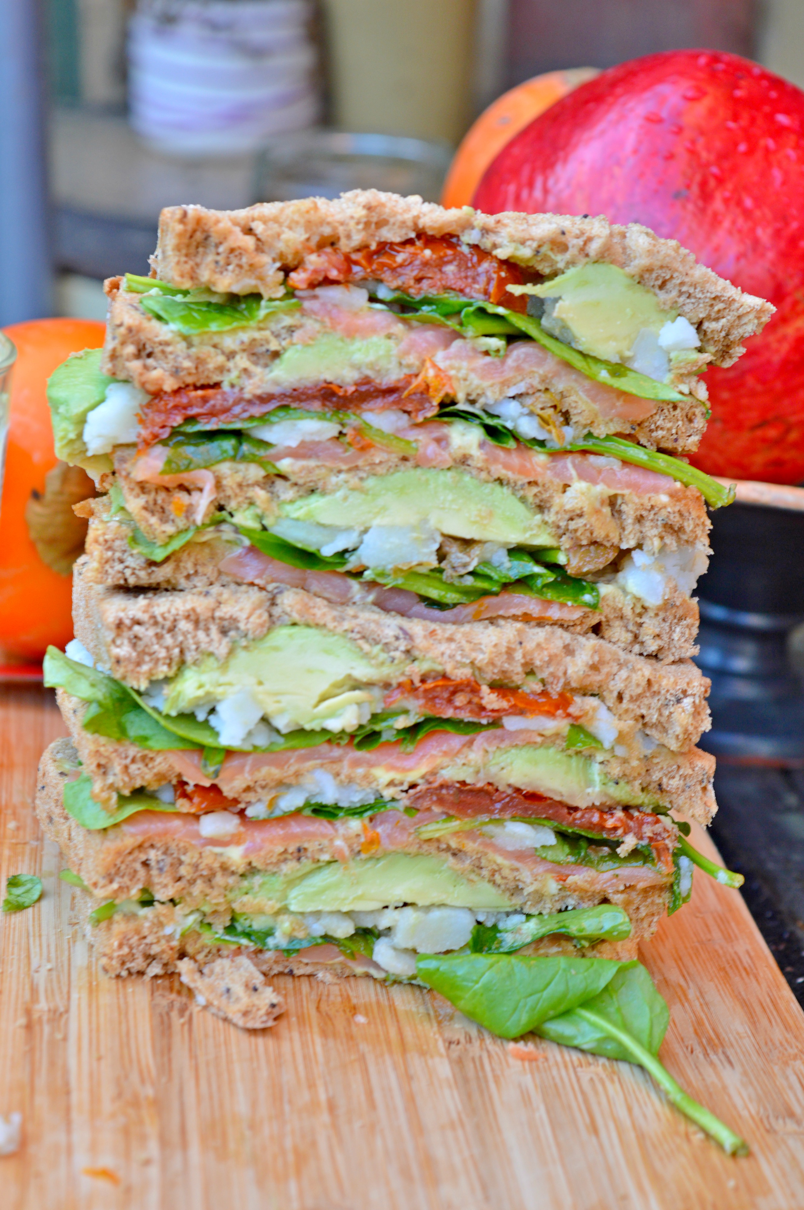 Smoked Salmon & Sun-dried Tomato Monster Sandwich