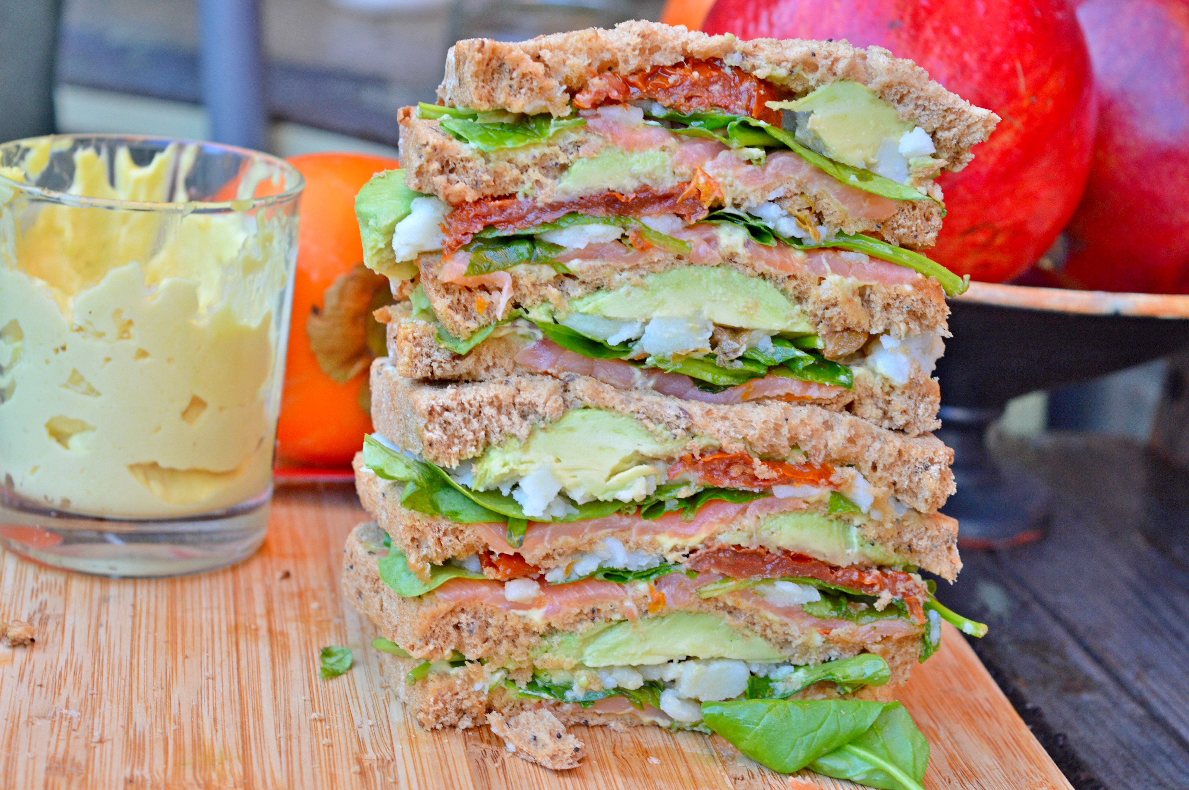 Smoked Salmon & SUn-Dried Tomato Monster Sandwich