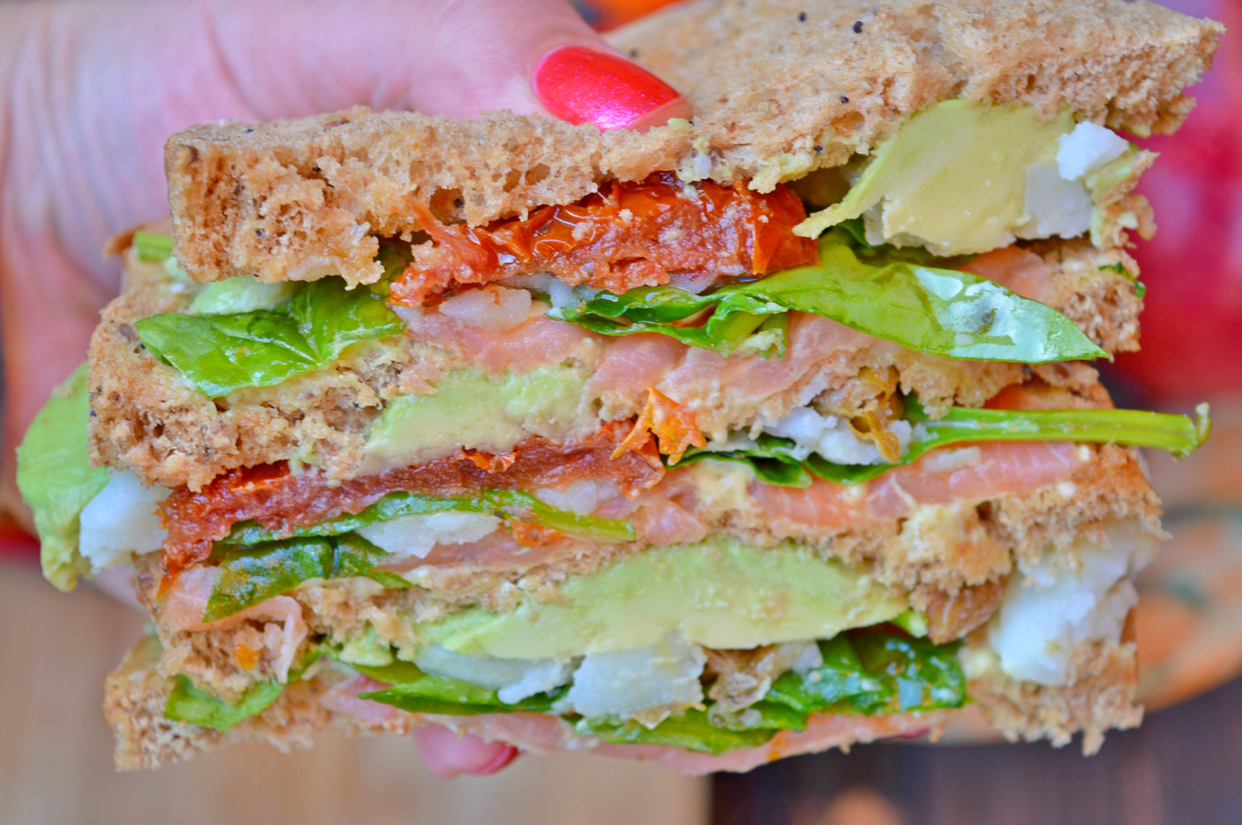 Smoked Salmon & Sun-dried Tomato Monster Sandwich