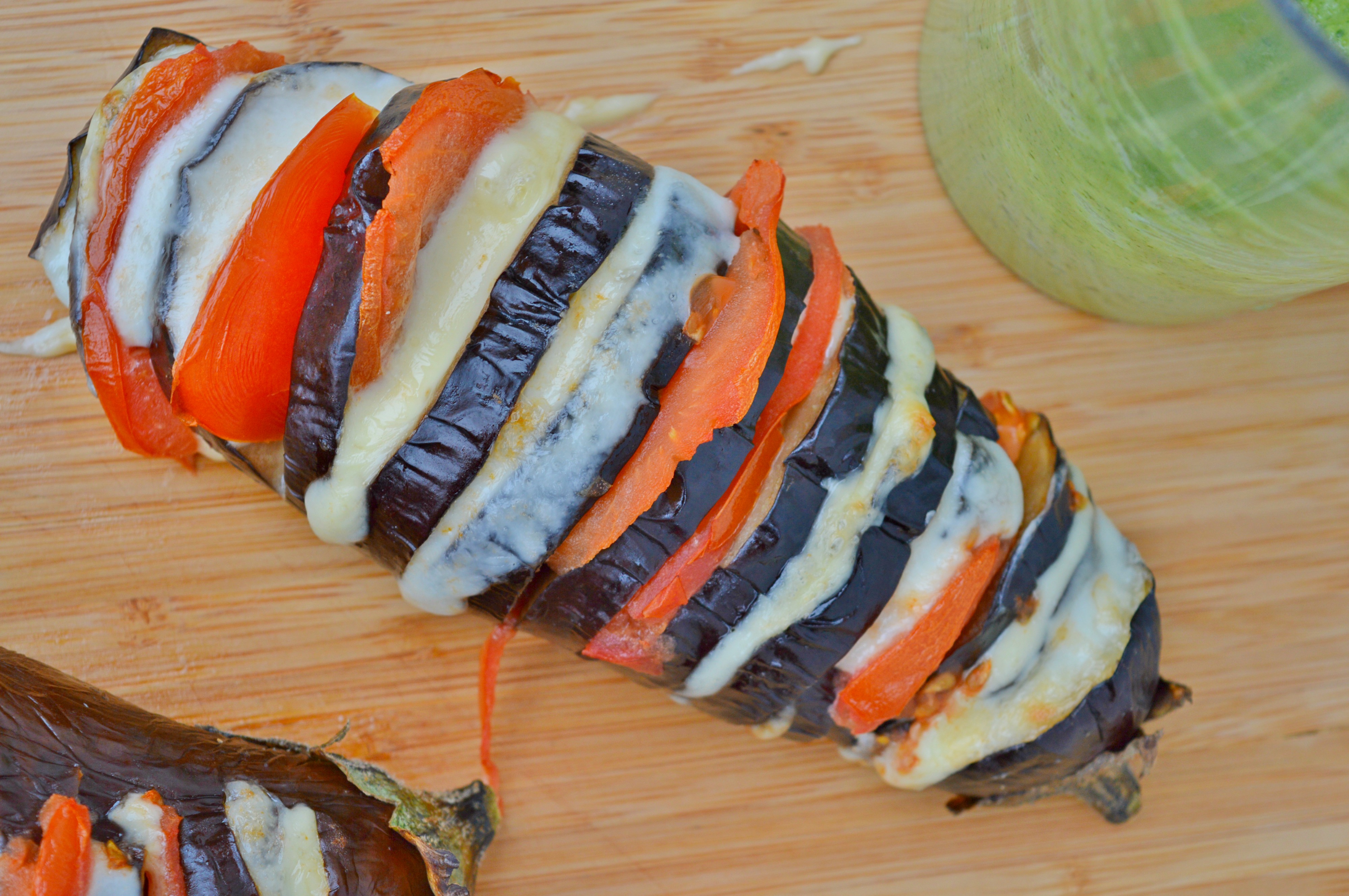 Hasselback Eggplant with Fresh Pesto