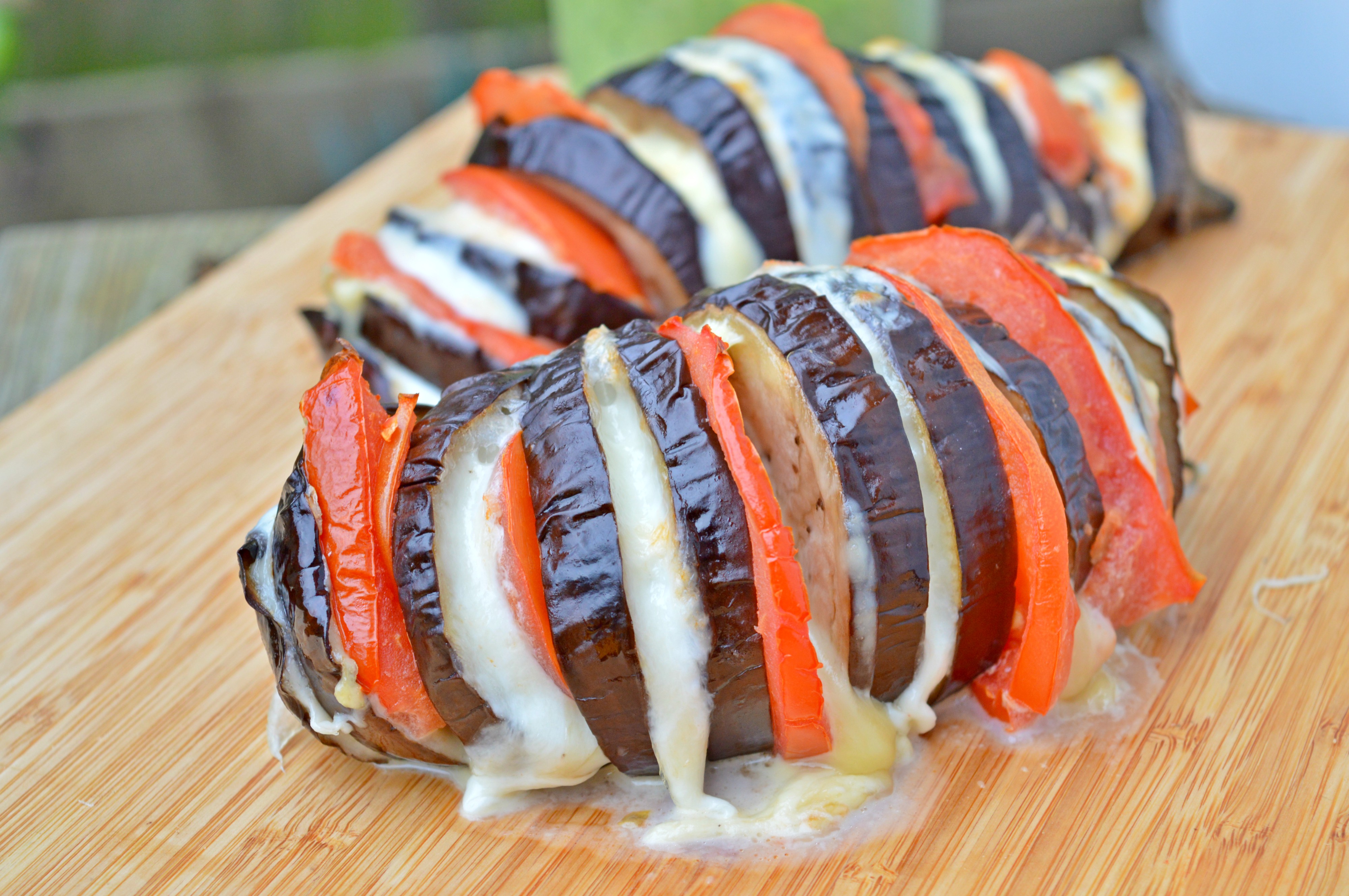 Hasselback Eggplant with Fresh Pesto