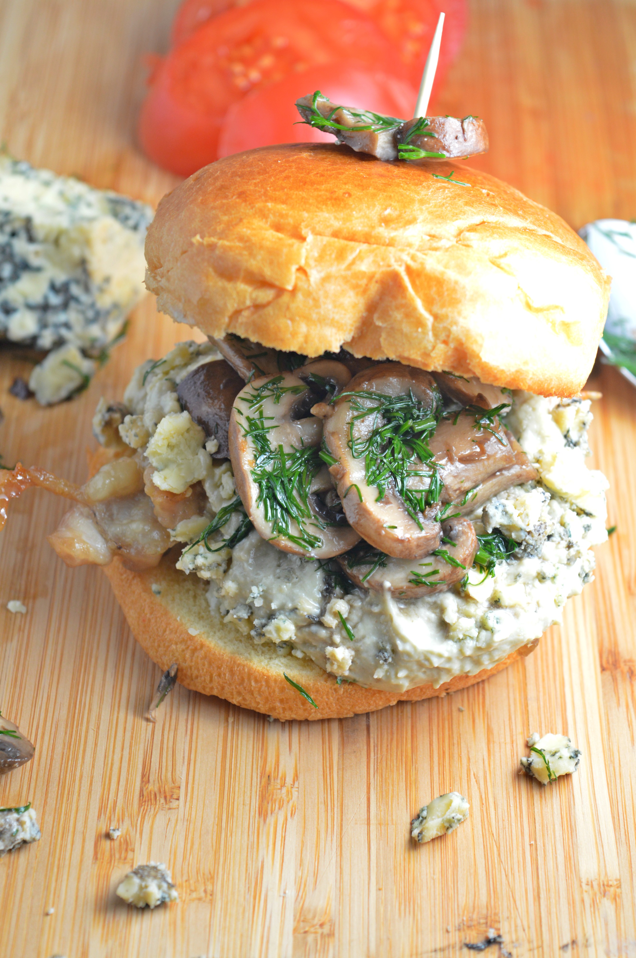 Blue Cheese & Mushrooms Chicken Burger