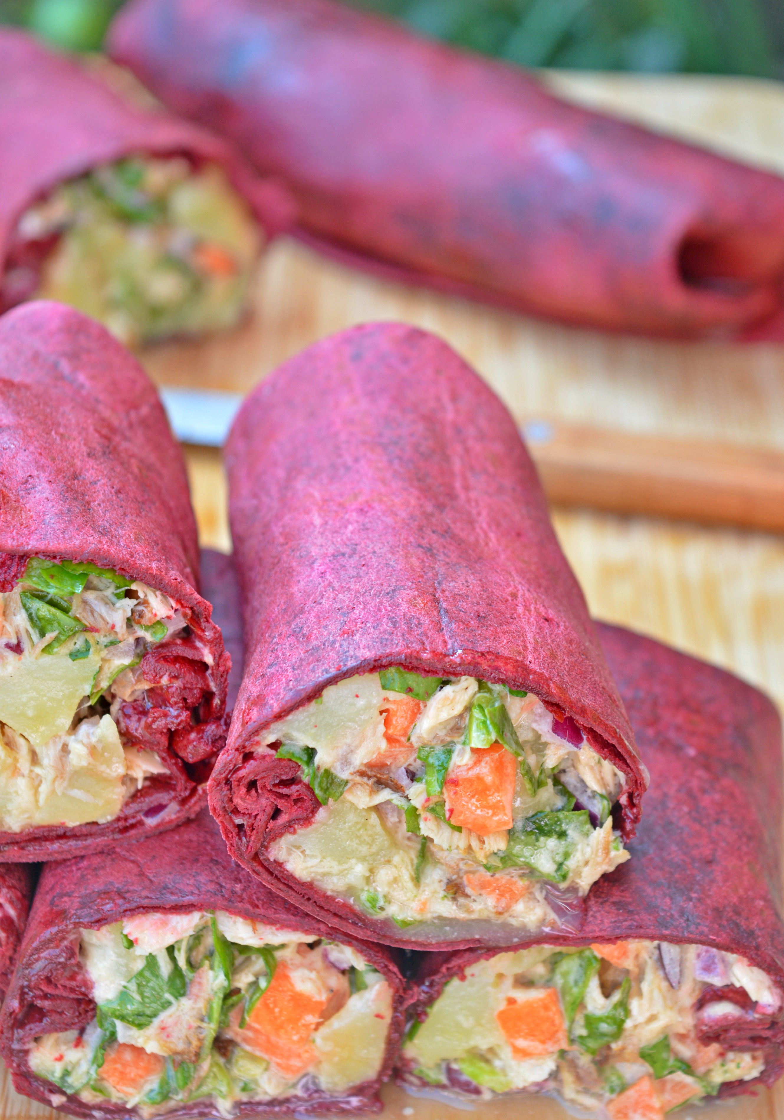 Mackerel Salad Beetroot Wraps