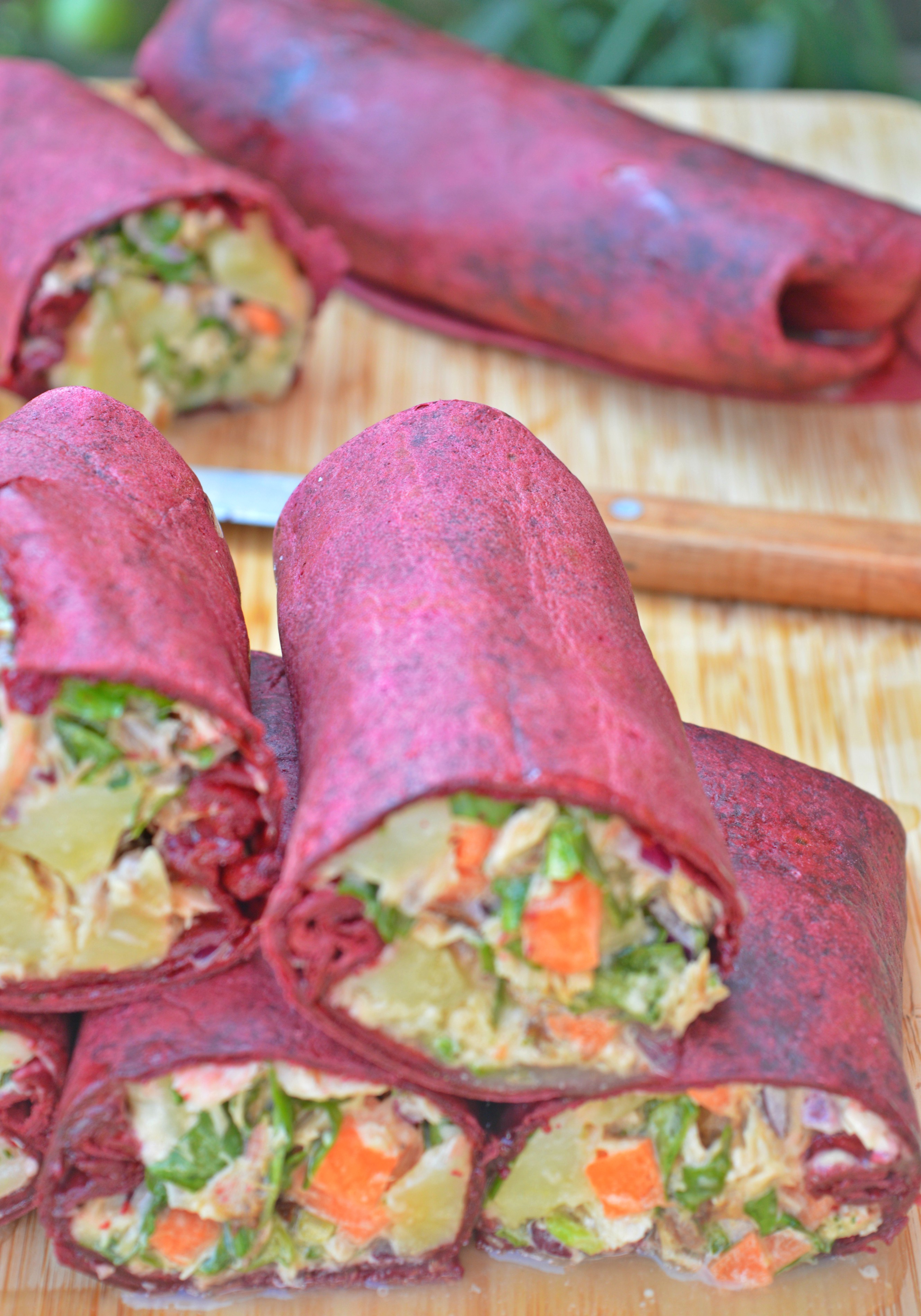 Mackerel Salad Beetroot Wraps