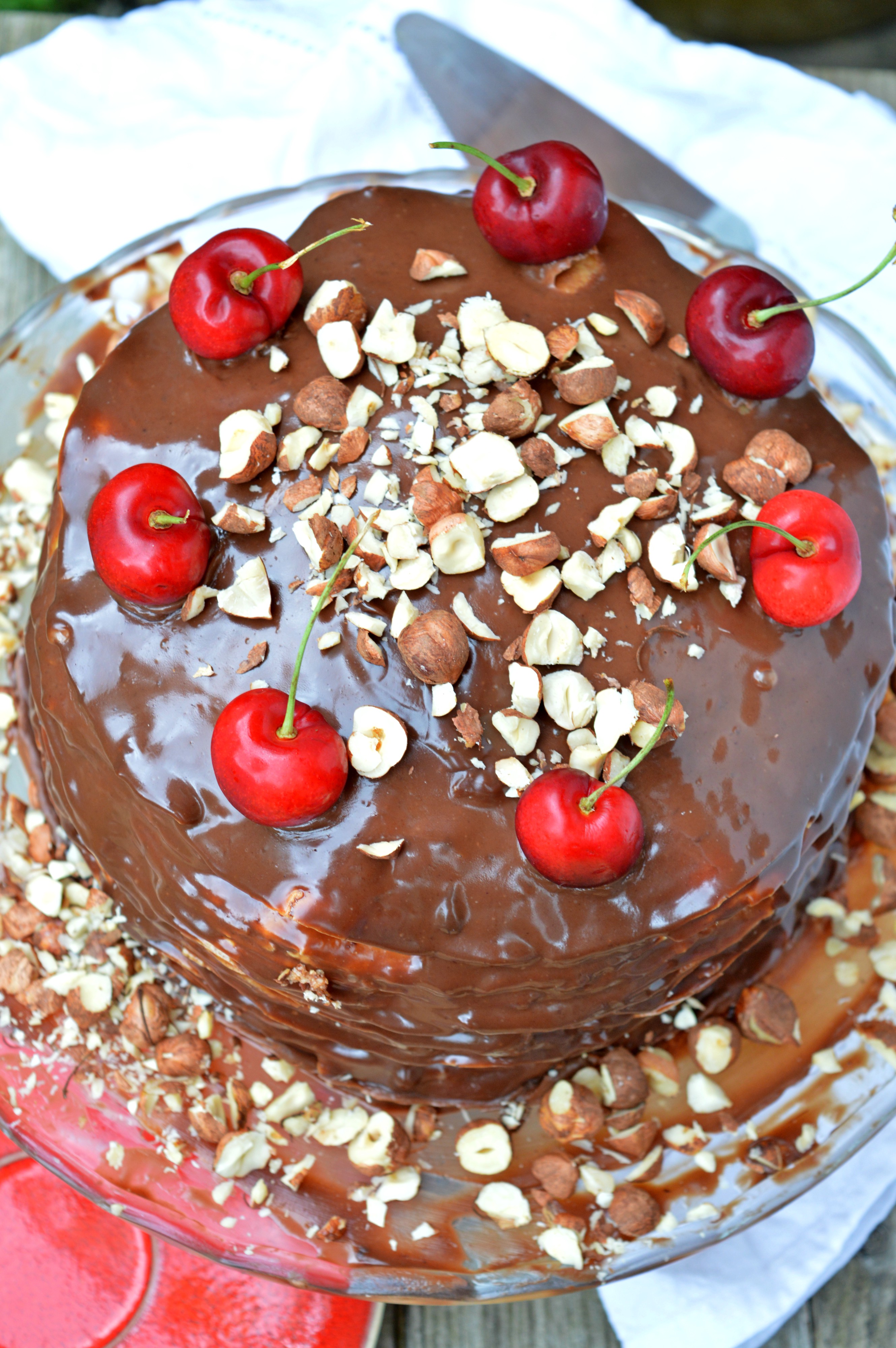 Peanut Butter & Chocolate Pancake Cake