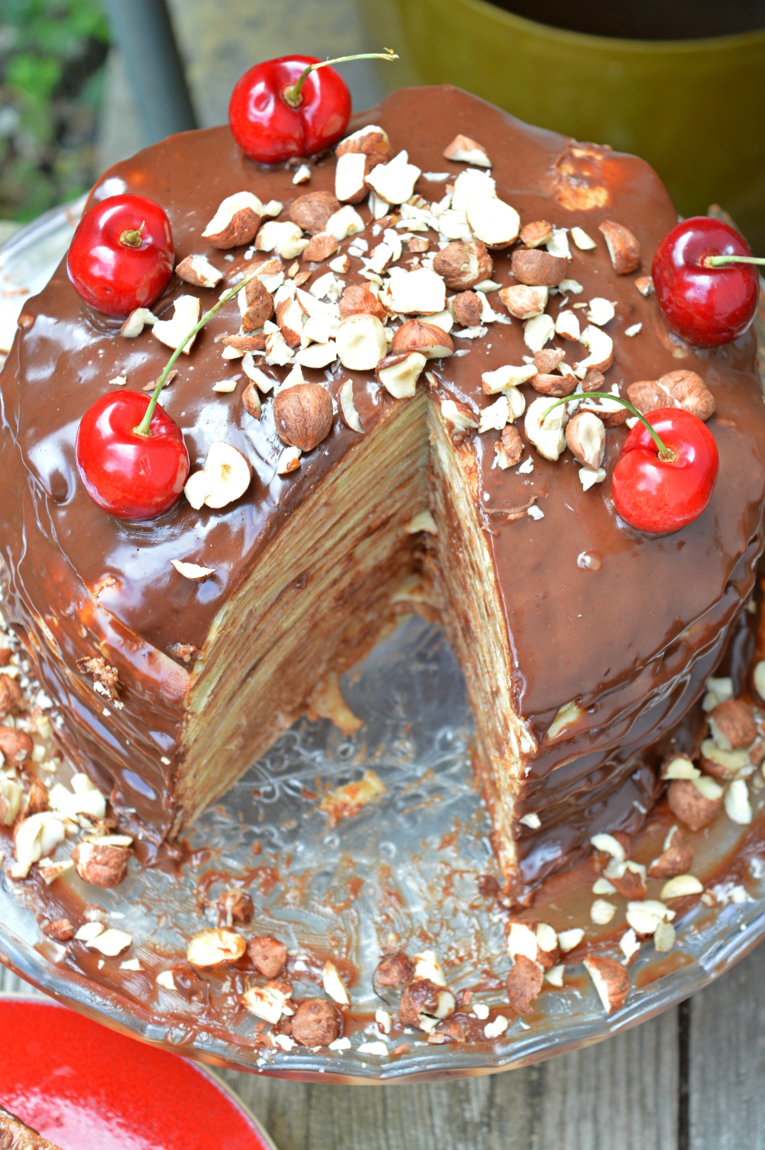 Peanut Butter & Chocolate Pancake Cake
