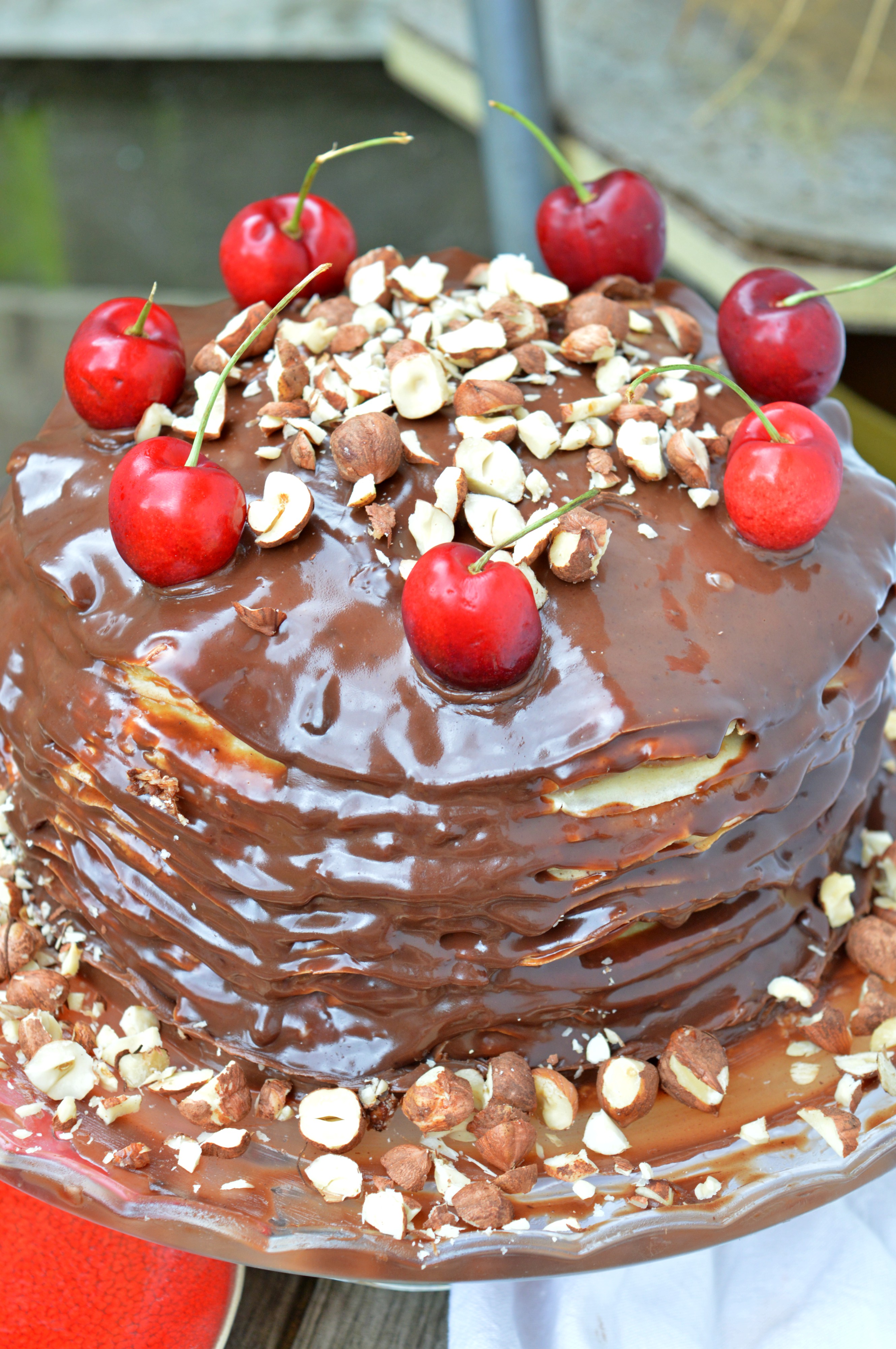 Peanut Butter & Chocolate Pancake Cake