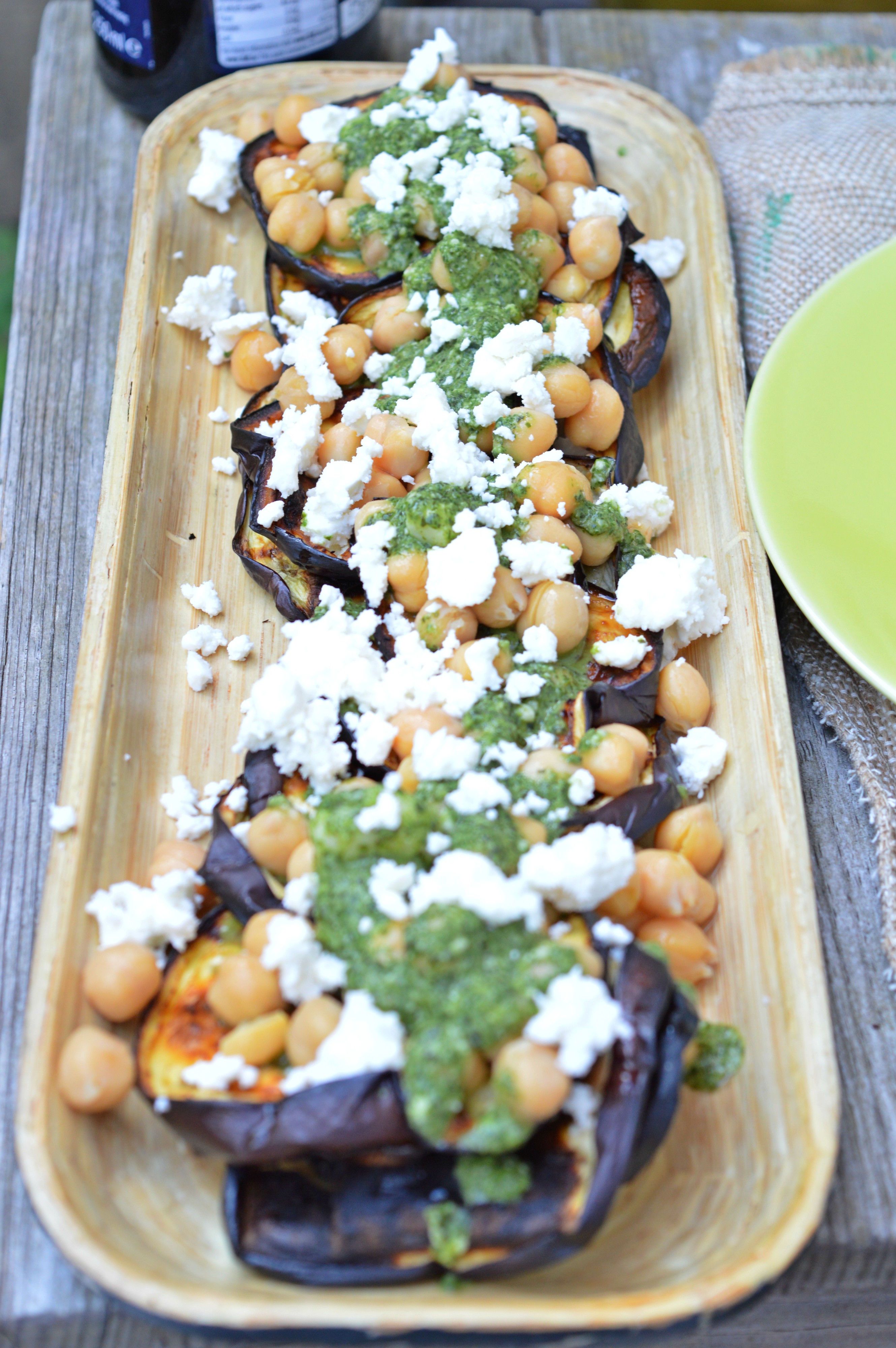Grilled Eggplant, Chickpeas & Feta Salad