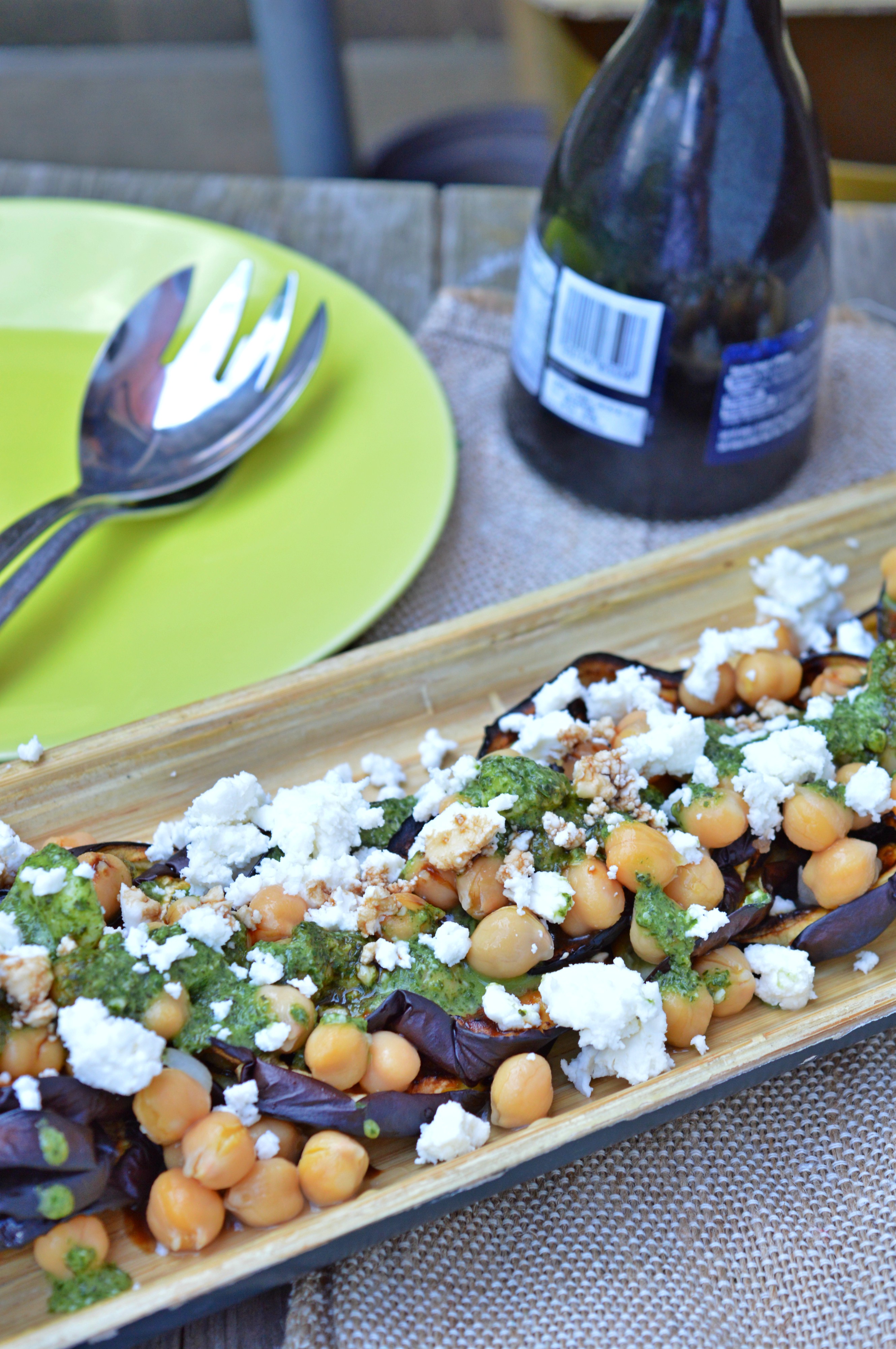 Grilled Eggplant, Chickpeas & Feta Salad