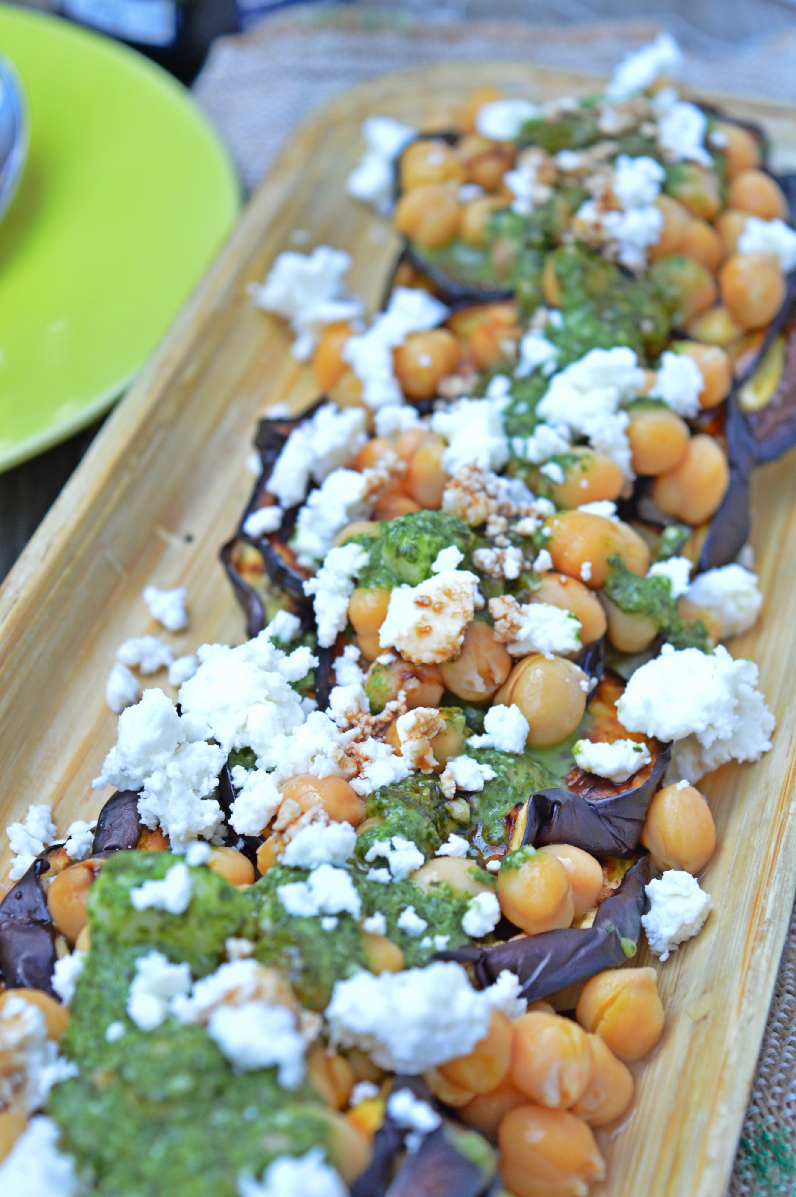 Grilled Eggplant, Chickpeas & Feta Salad