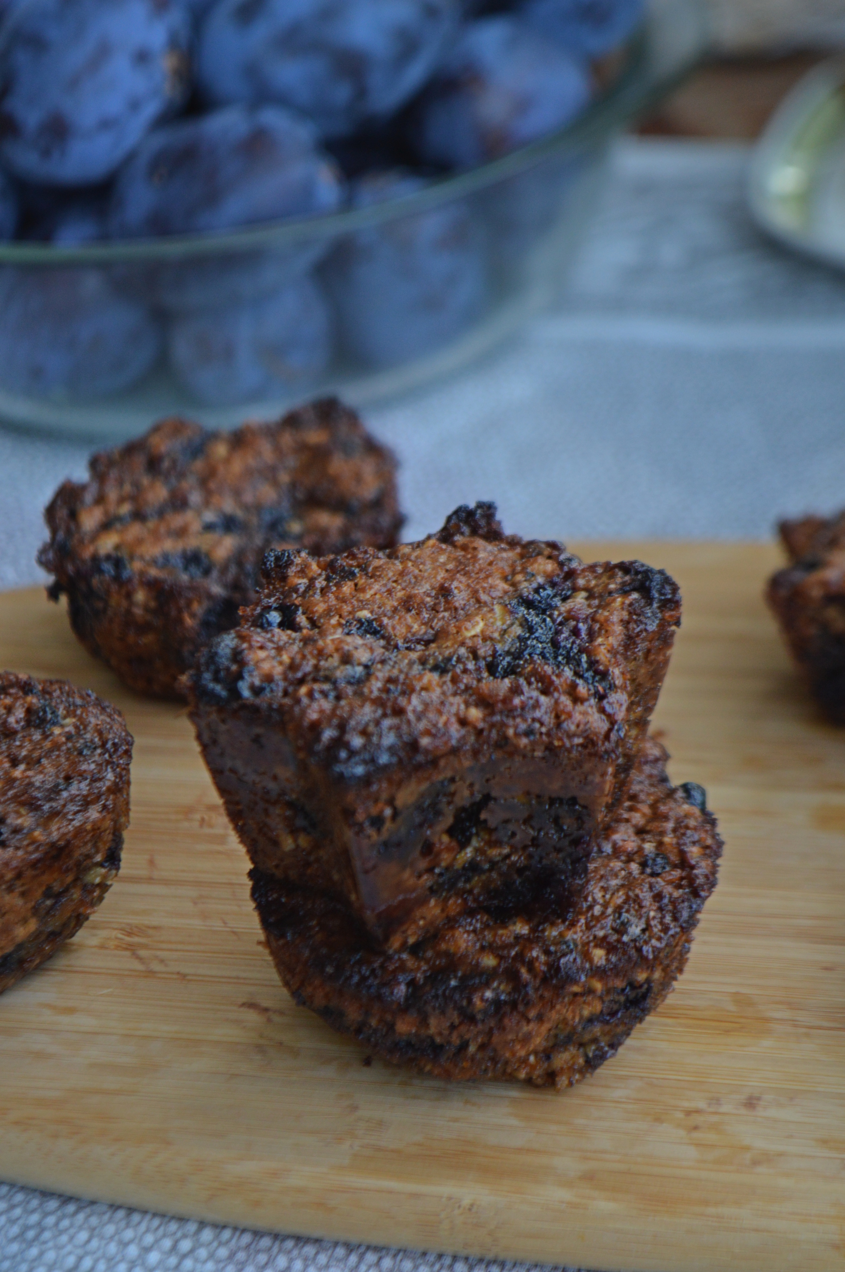 Aronia Berry Oat Muffins with Chocolate