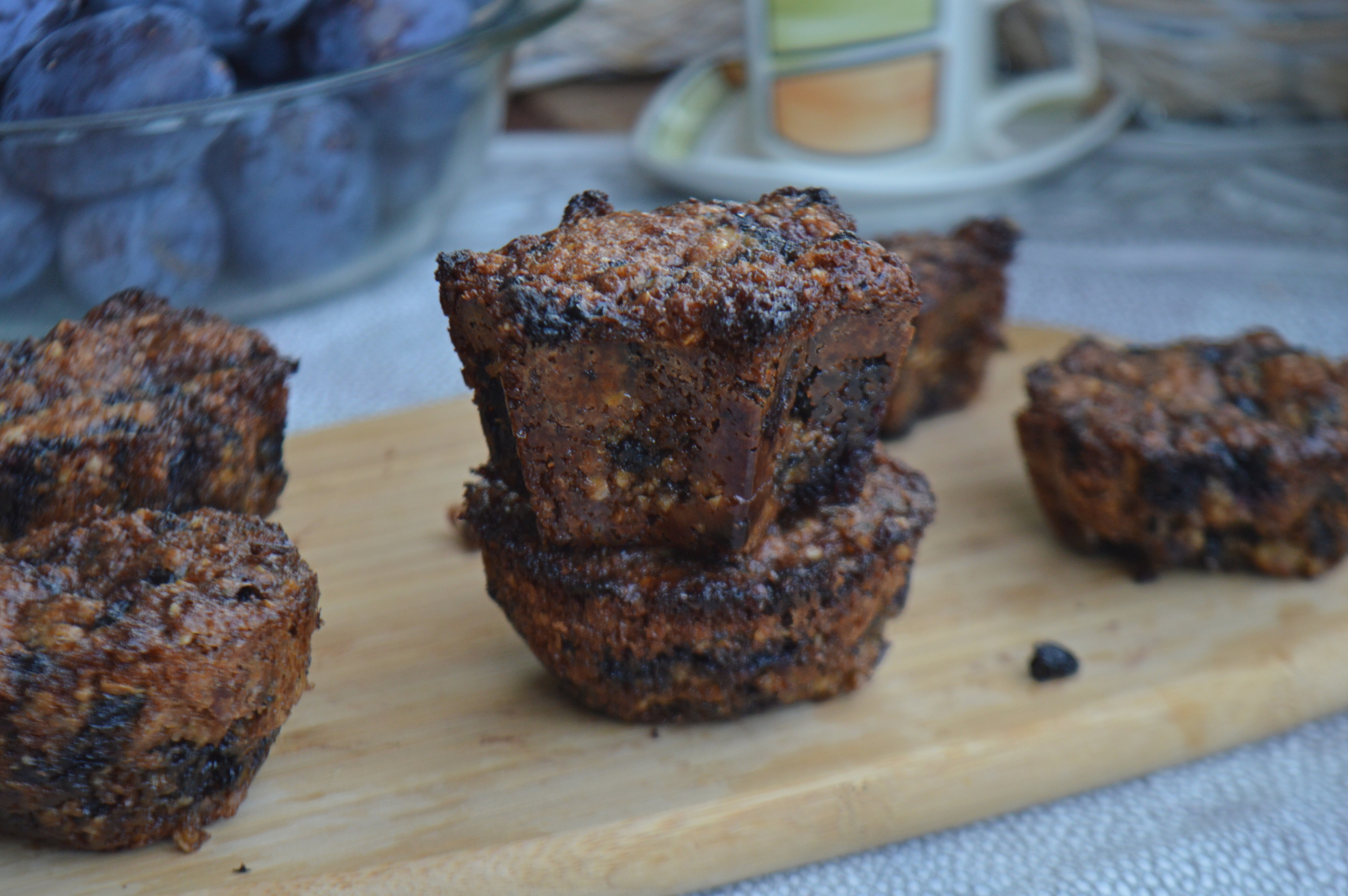 Aronia Berry Oat Muffins with Chocolate