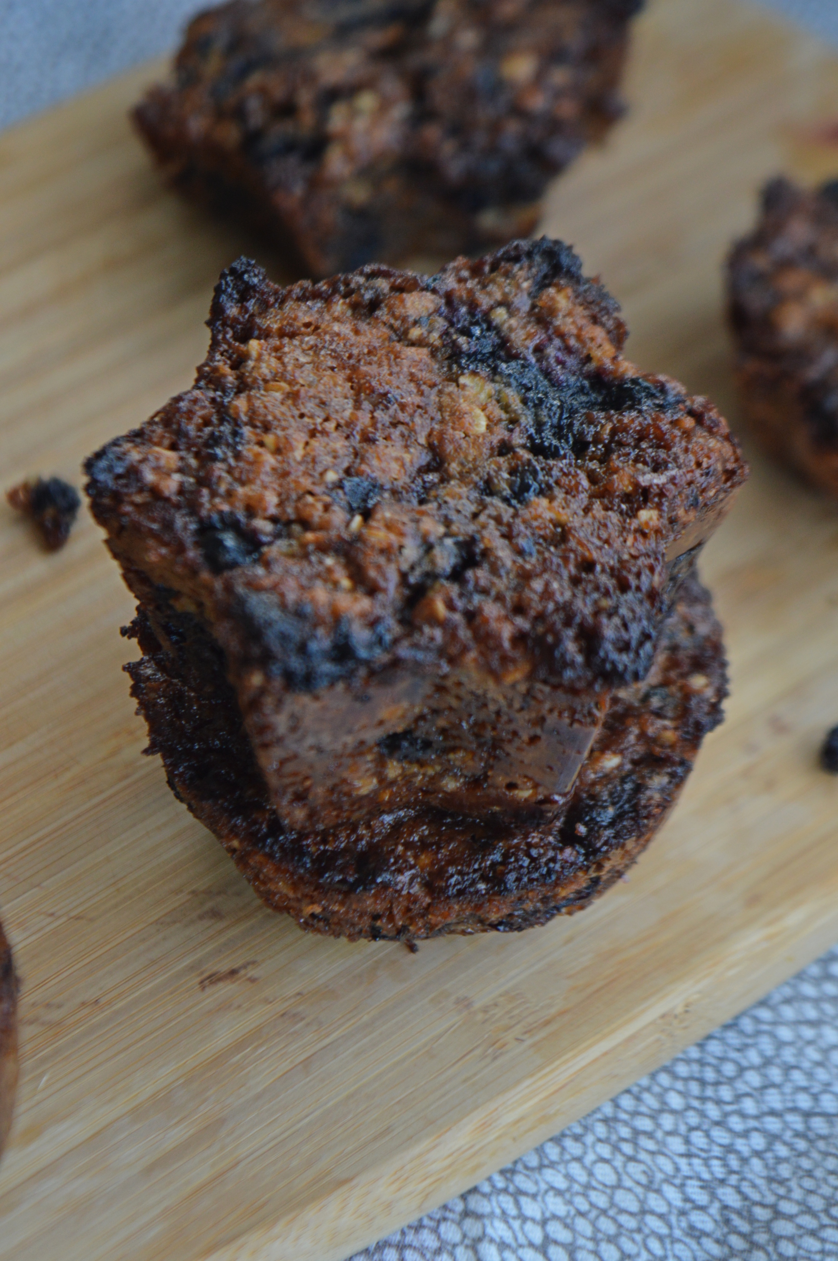 Aronia Berry Oat Muffins with Chocolate