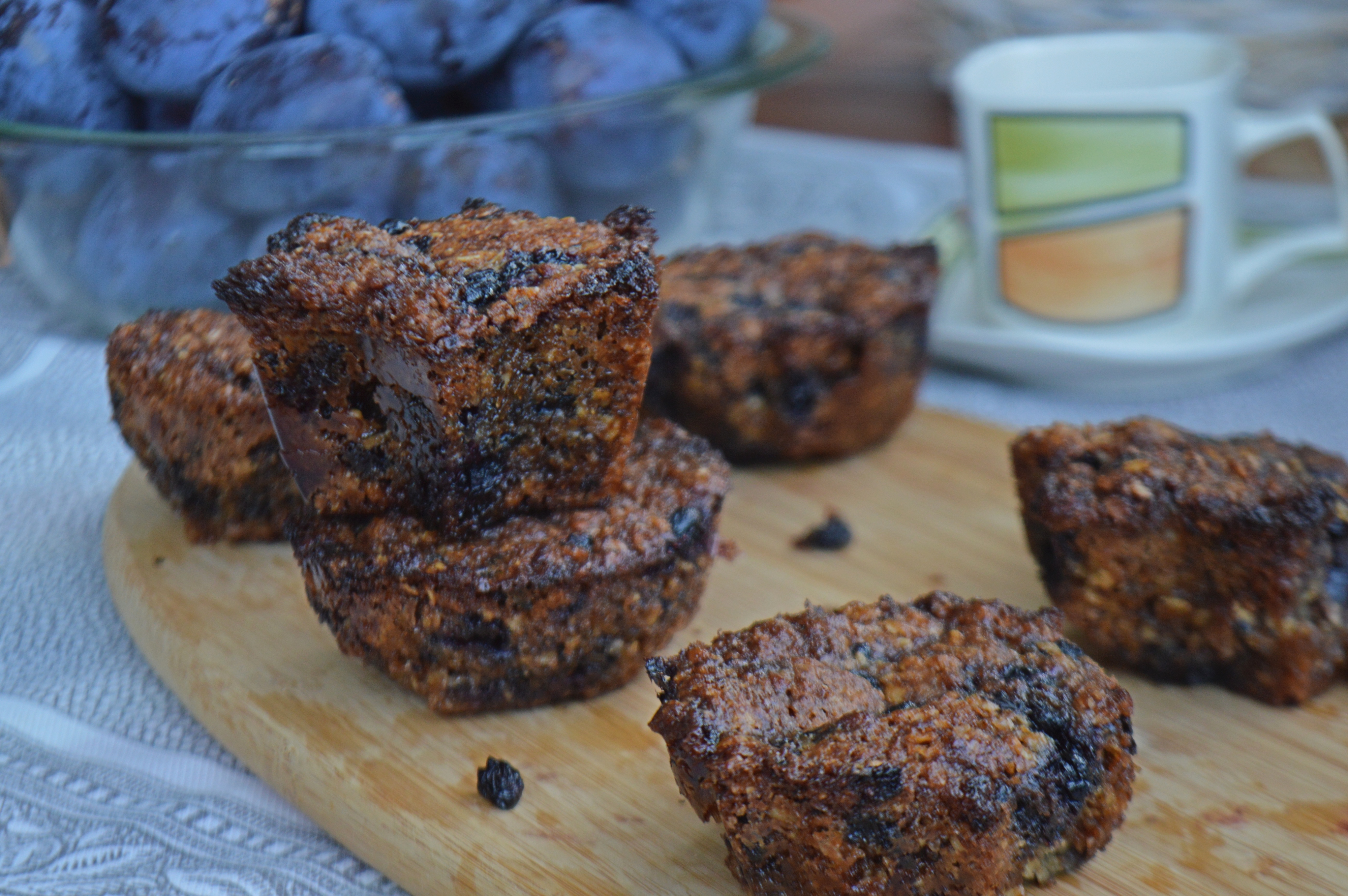 Aronia Berry Oat Muffins with Chocolate