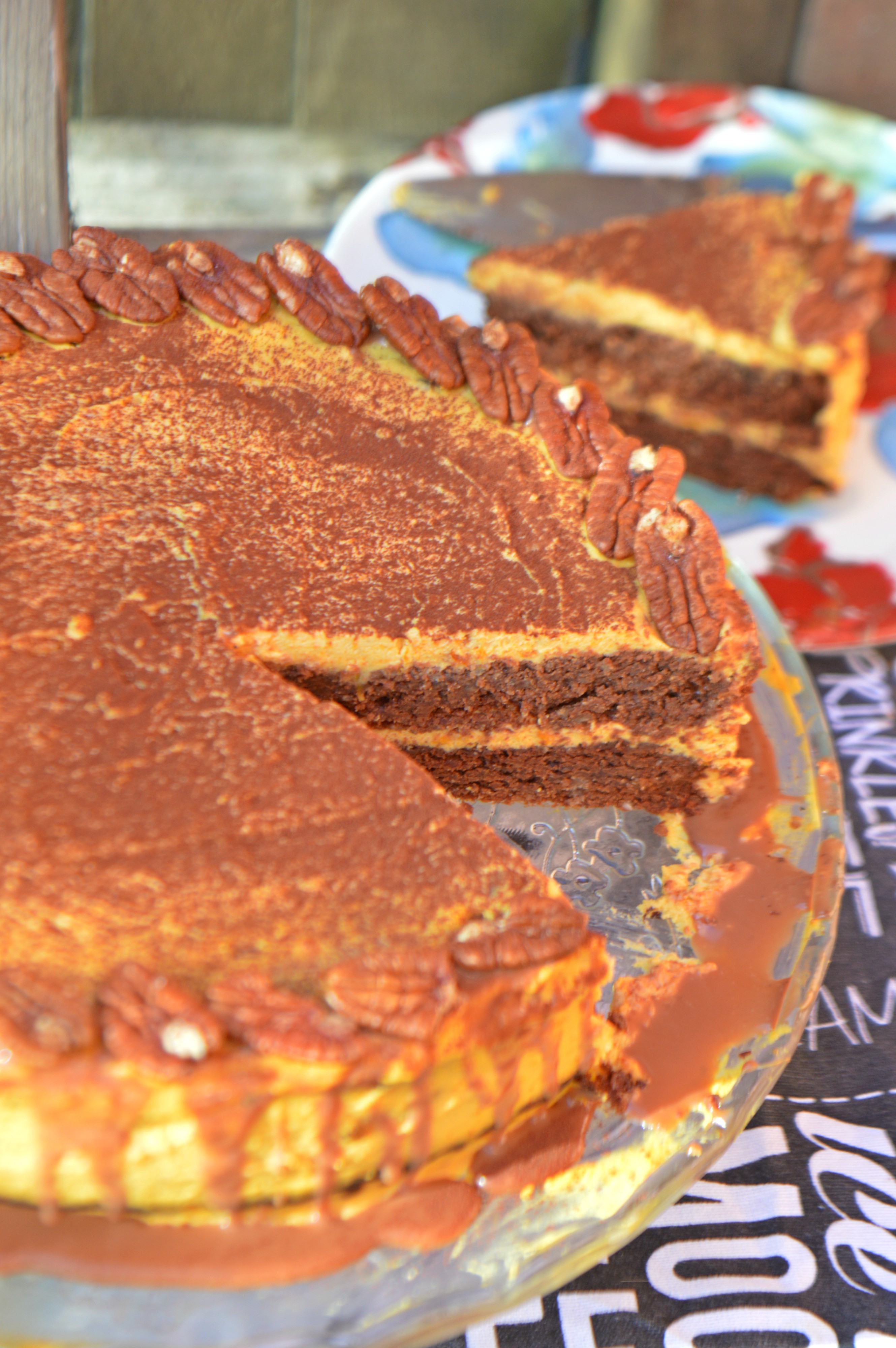 Pumpkin Chocolate Cake with Pecans
