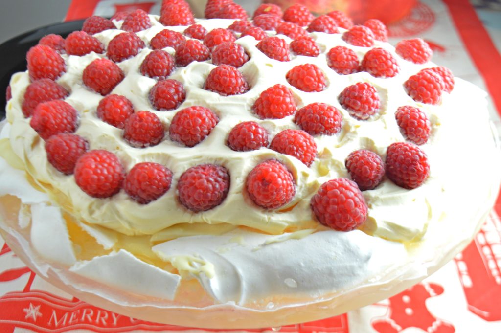 Raspberry White Chocolate Pavlova