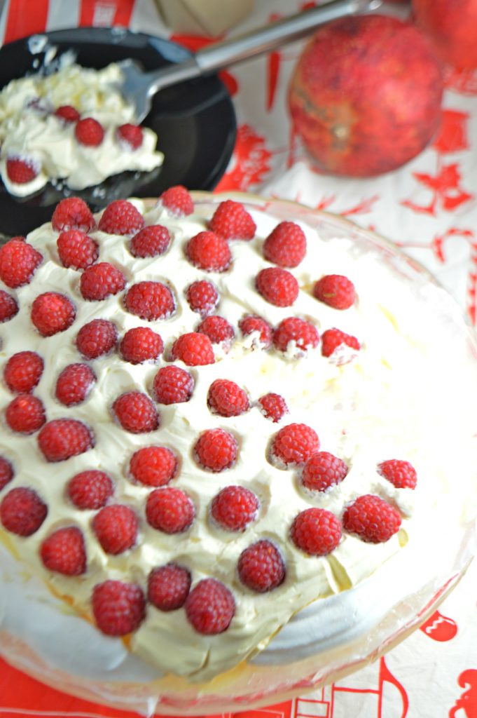Raspberry White Chocolate Pavlova