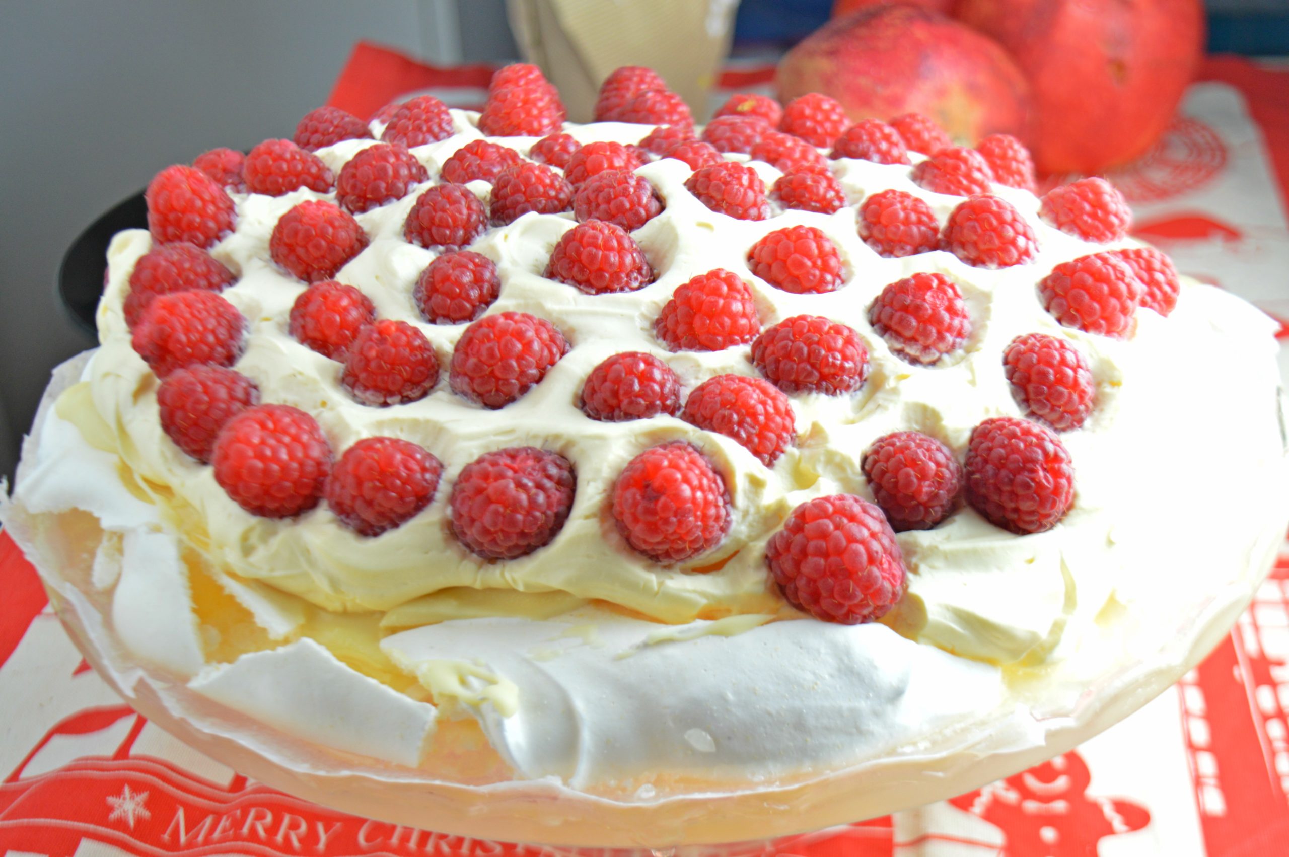Raspberry White Chocolate Pavlova