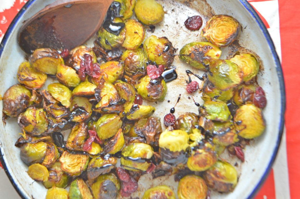 Roasted Brussels Sprouts with Cranberries