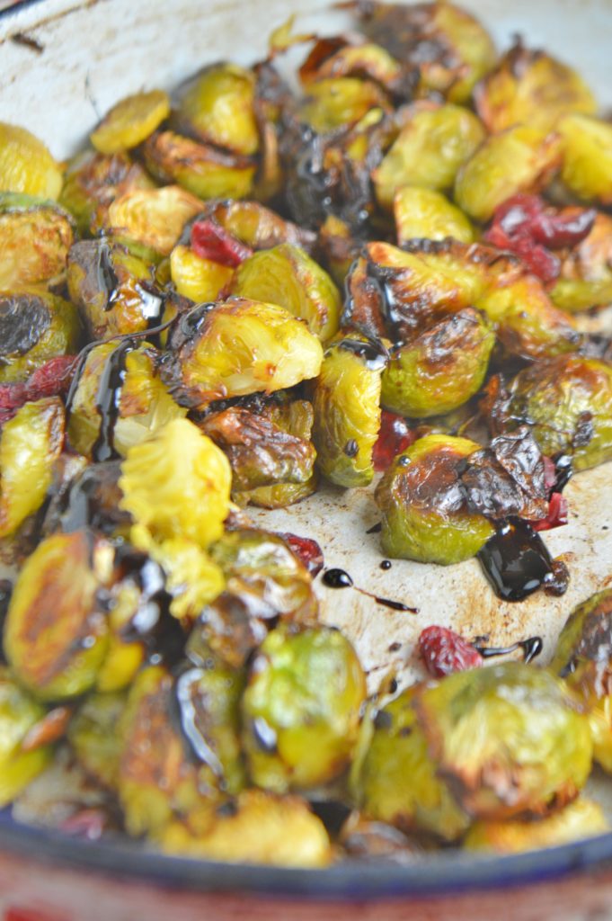 Roasted Brussels Sprouts with Cranberries