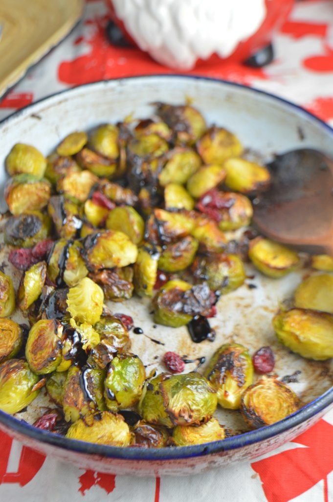 Roasted Brussels Sprouts with Cranberries