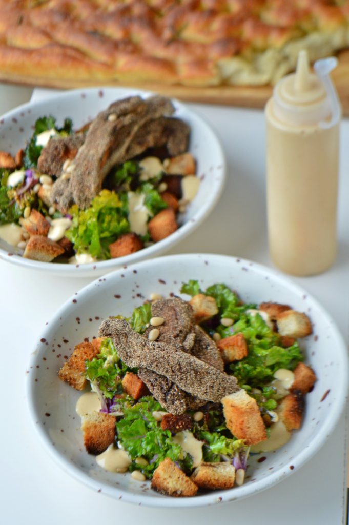 Spicy Crispy Chicken Kale Salad
