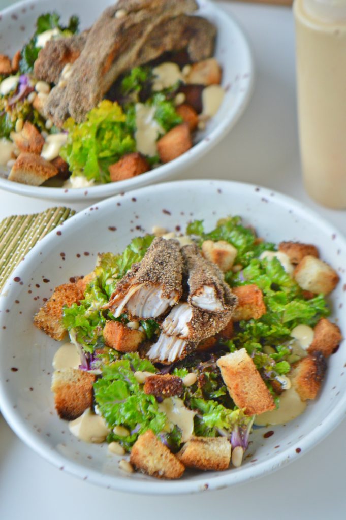 spicy Crispy Chicken Kale Salad
