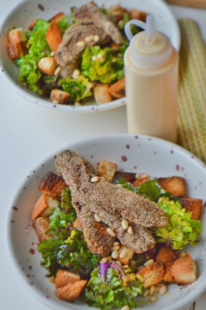 Spicy Crispy Chicken Kale Salad