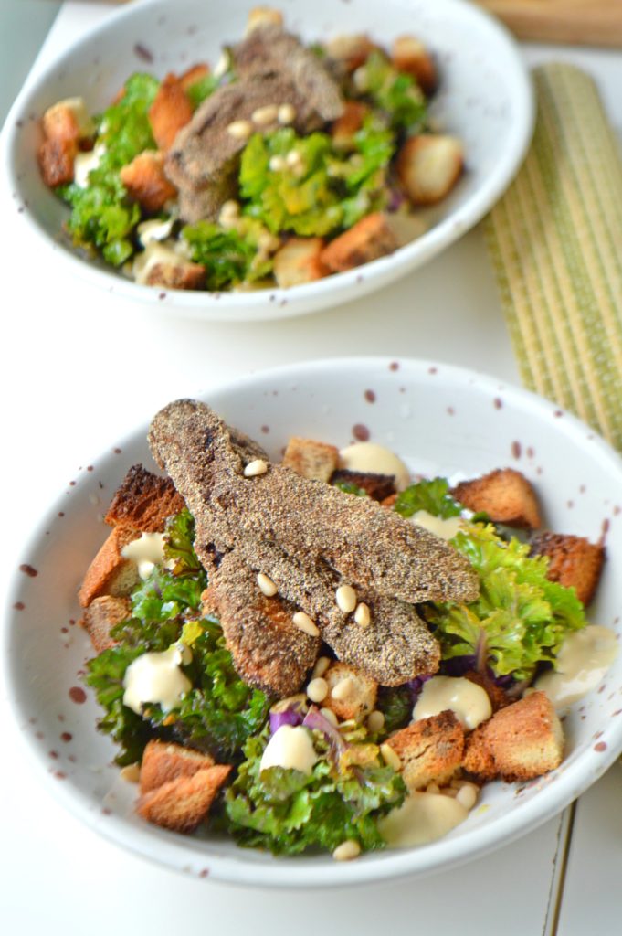 Spicy Crispy Chicken Kale Salad