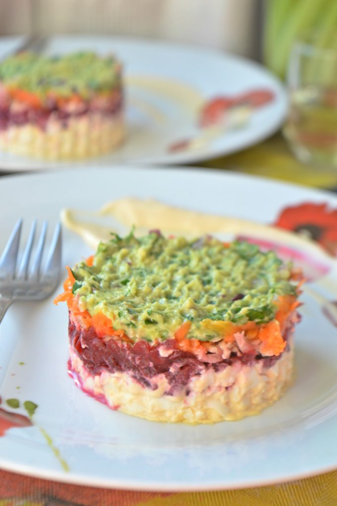 Layered Tuna & Beetroot Salad