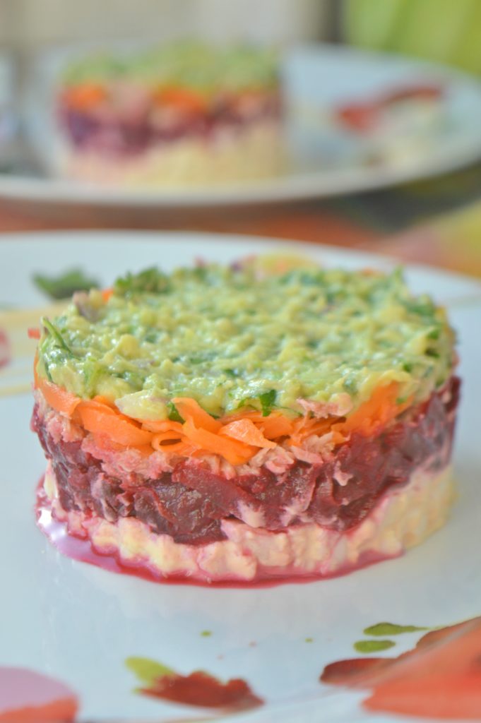 Layered Tuna & Beetroot Salad
