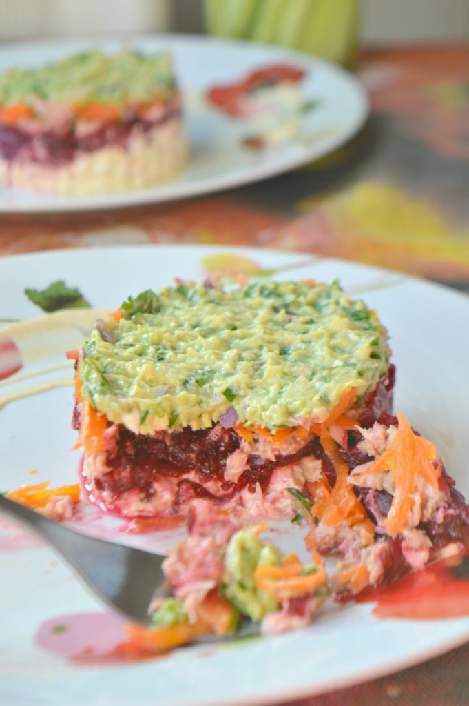 Layered Tuna & Beetroot Salad