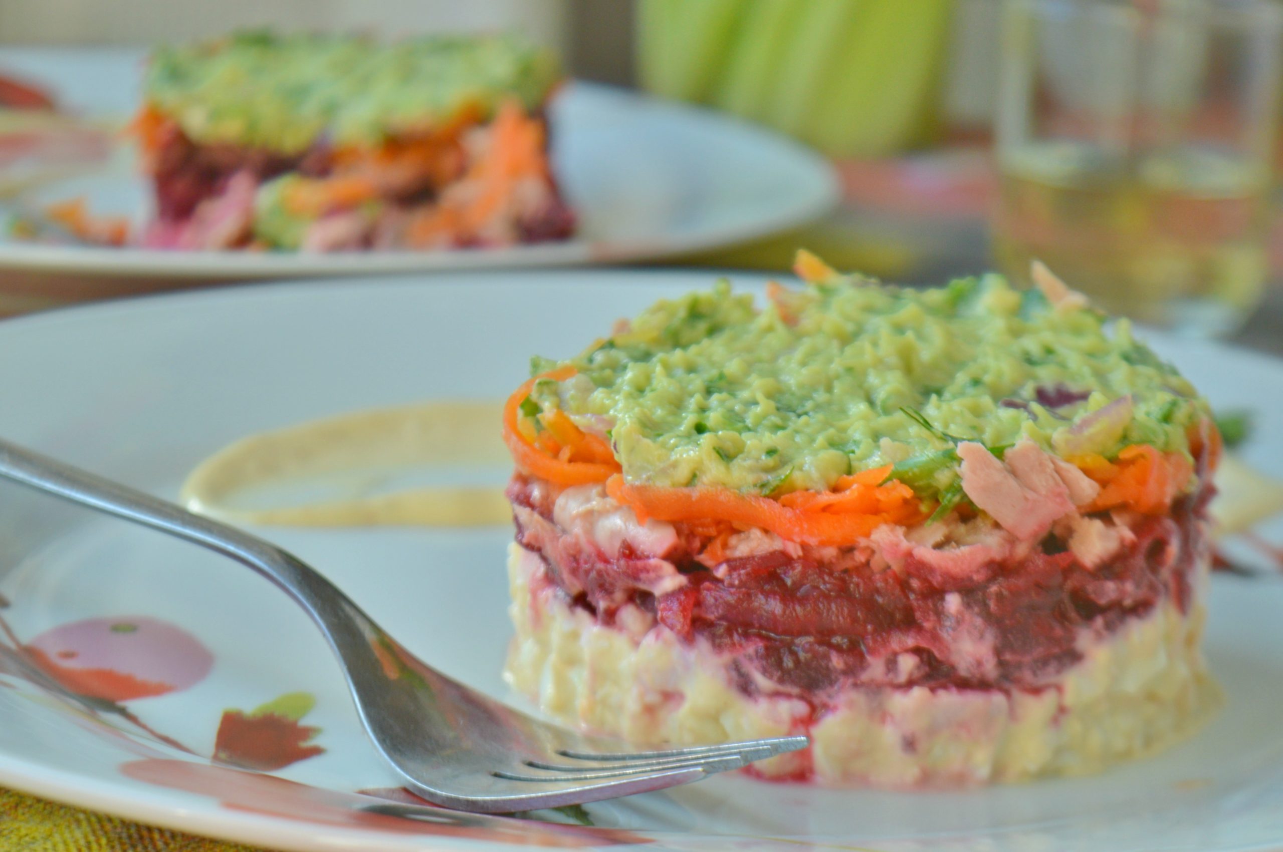 Layered Tuna & Beetroot Salad