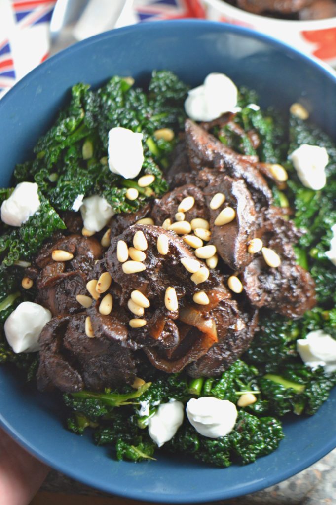 Spicy Chicken Liver Kale Salad