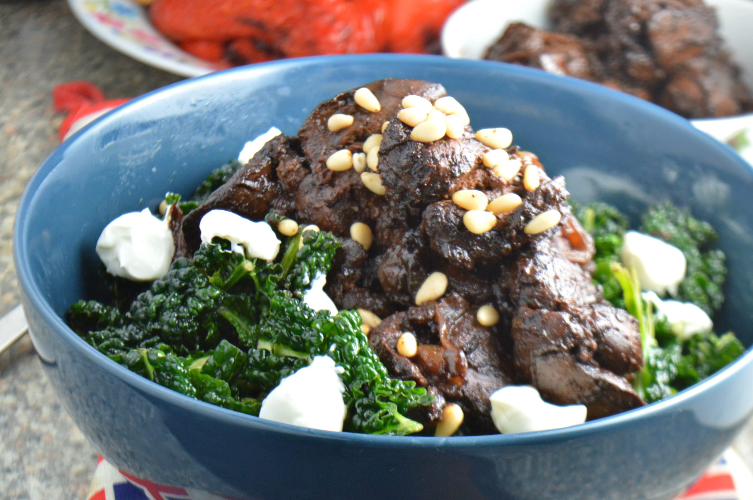 Spicy Chicken Liver Kale Salad