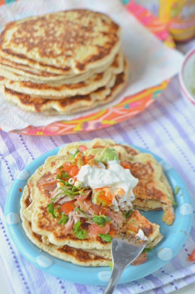 Mexican Style Carnitas Pancakes