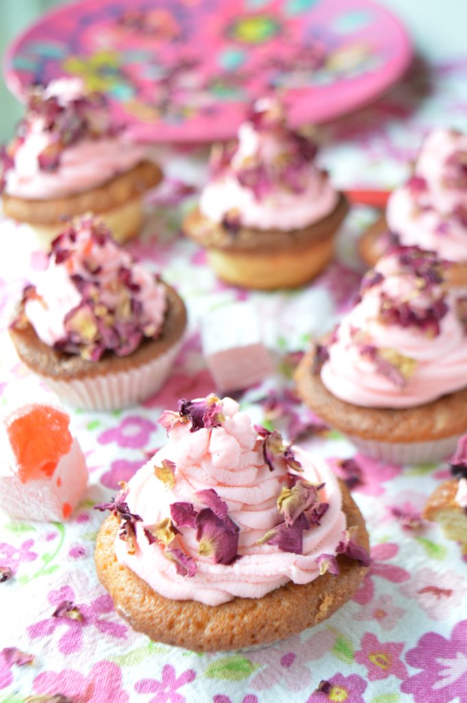 Turkish Delight & Rose Petals Cupcakes