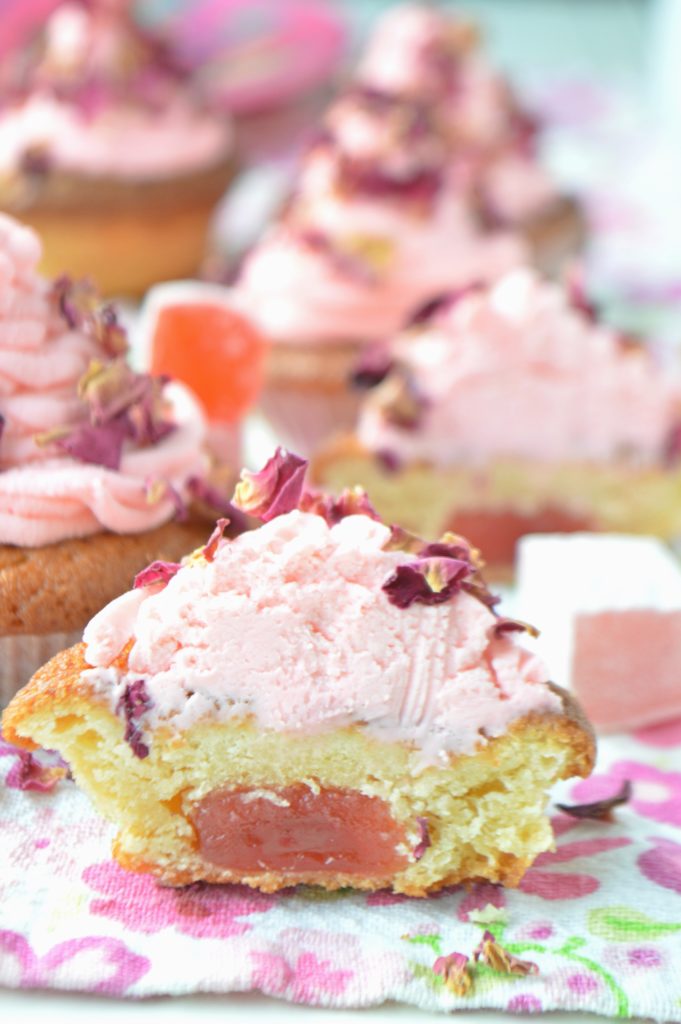Turkish Delight & Rose Petals Cupcakes