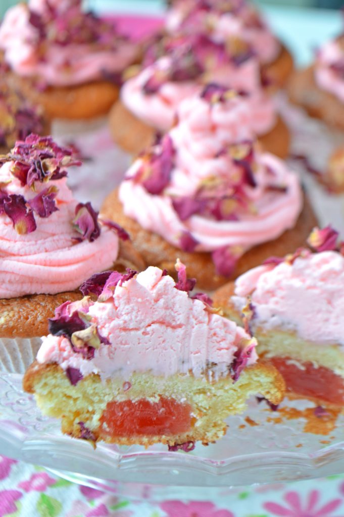 Turkish Delight & Rose Petals Cupcakes