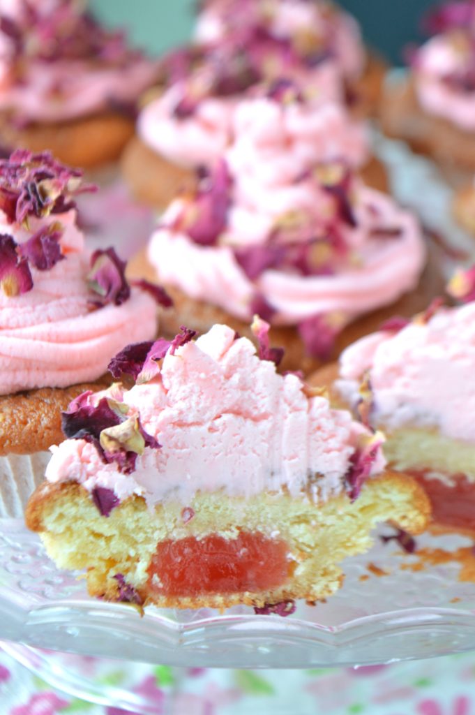 Turkish Delight & Rose Petals Cupcakes