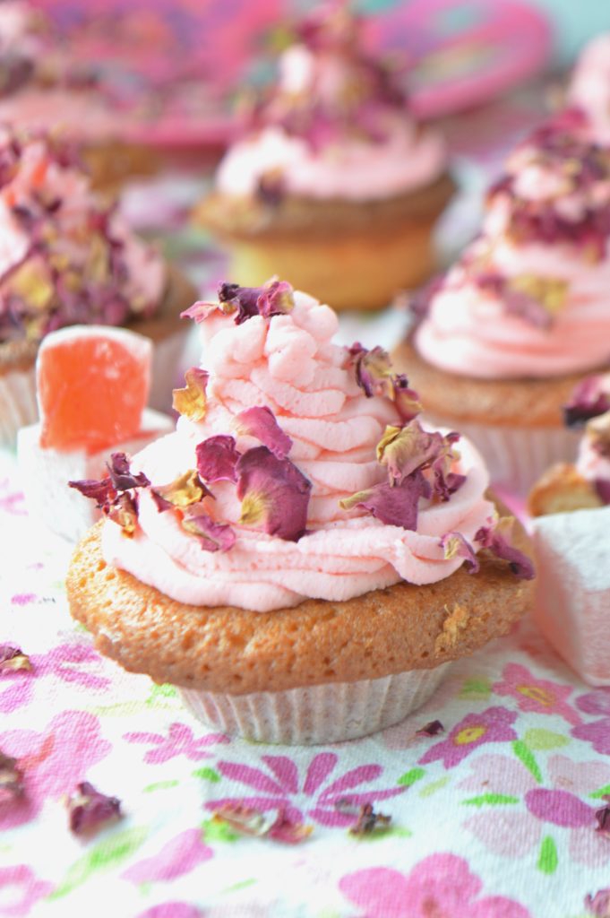 Turkish Delight & Rose Petals Cupcakes