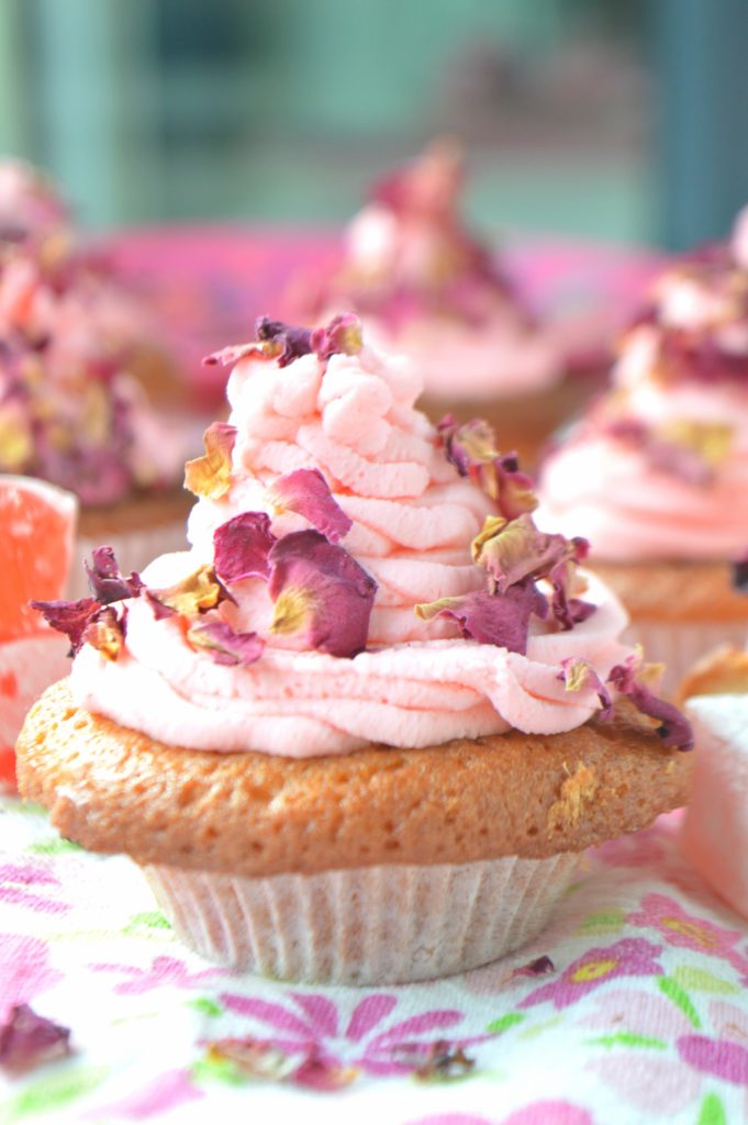 Turkish Delight & Rose Petals Cupcakes