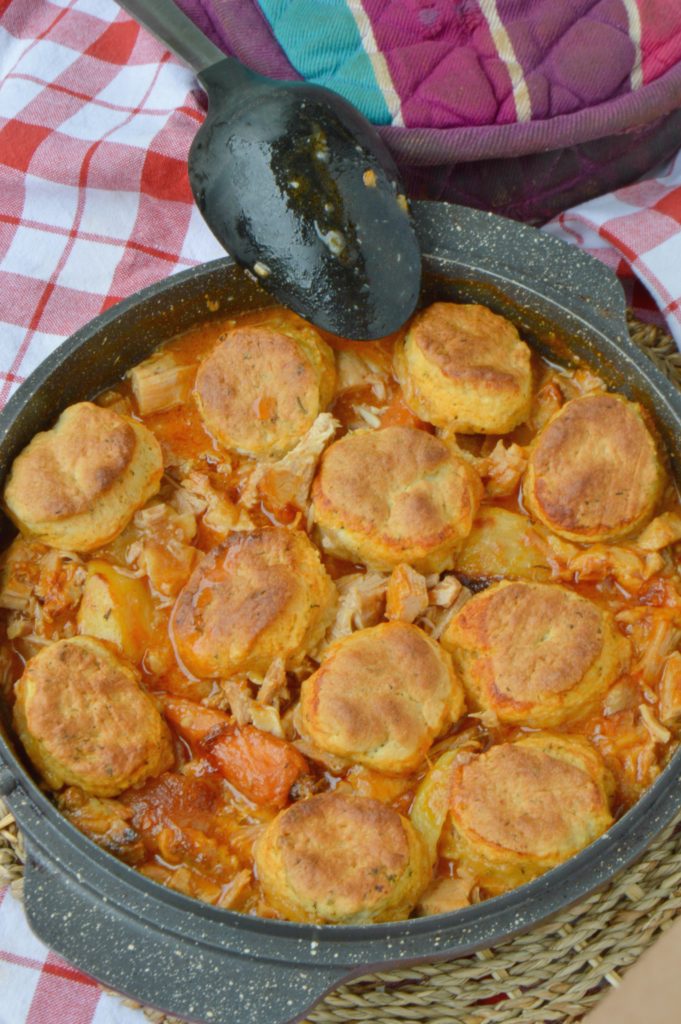 Leftover Pork & Biscuits Casserole