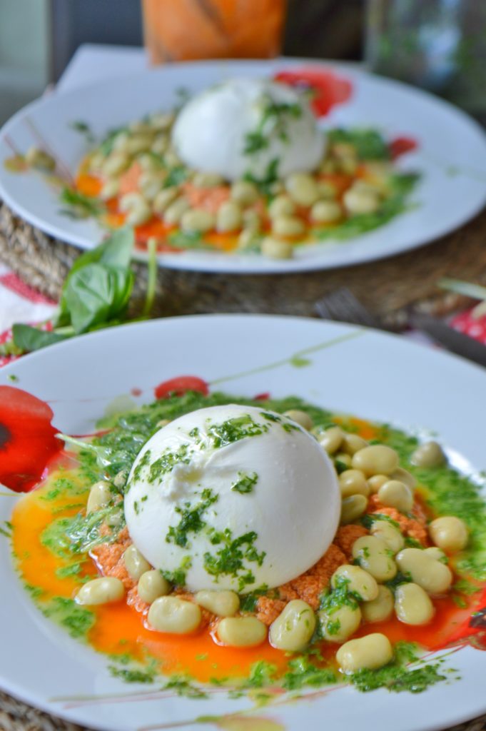 Broad Bean Burrata Salad