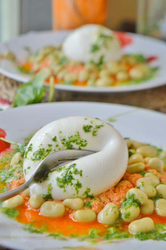 Broad Bean Burrata Salad