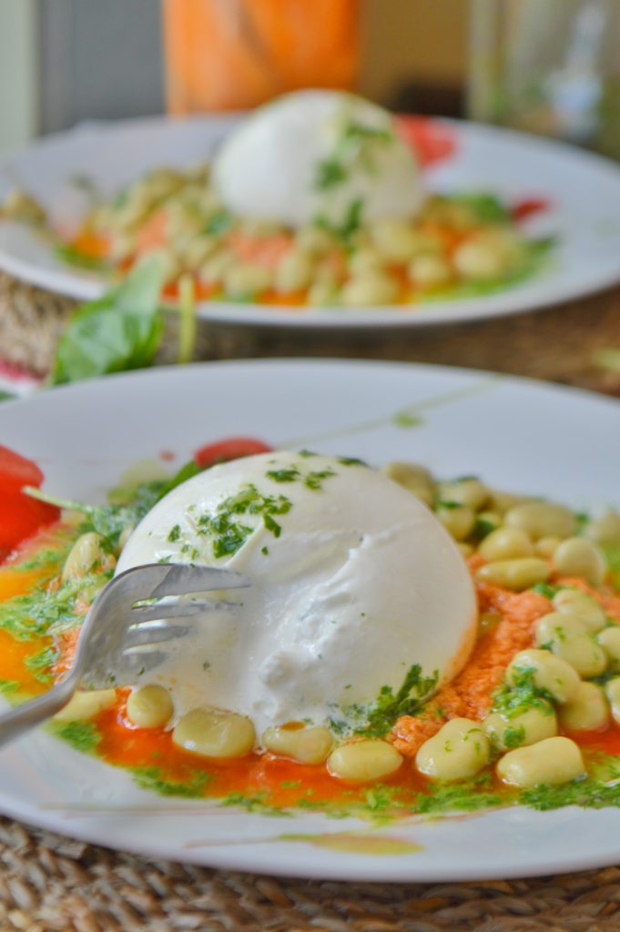 Broad Bean Burrata Salad