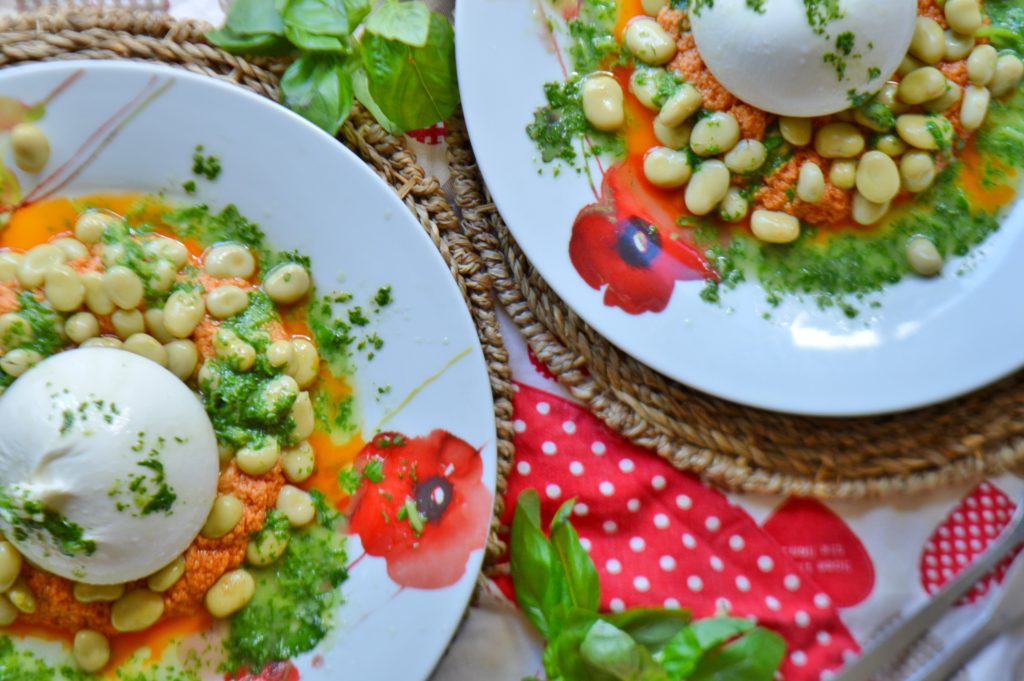 Broad Bean Burrata Salad